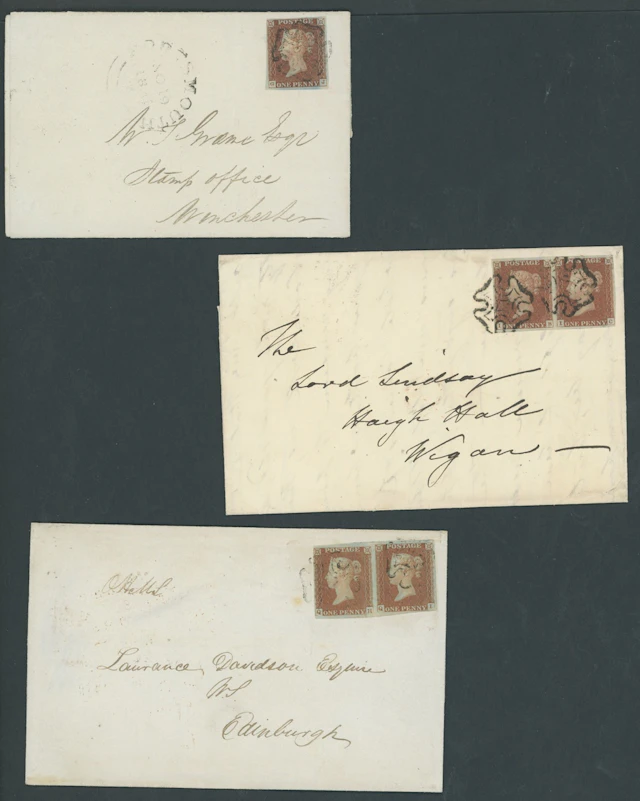Great Britain 1841-53 One Penny Red-Brown Mixed Plates Plate 12: GJ