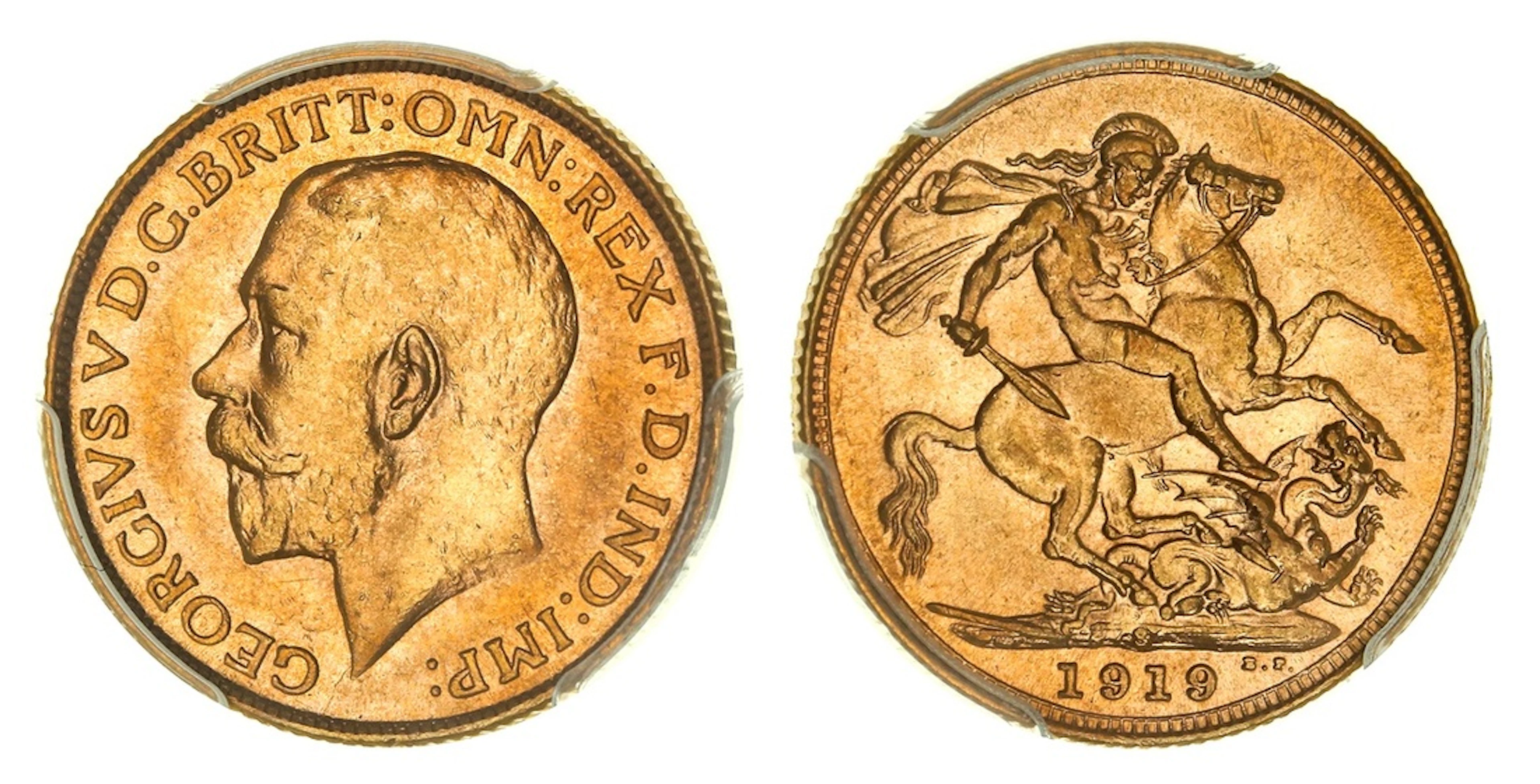 PCGS MS61 | Australia, George V (1910-1936), Sovereign, 1919-S, Sydney