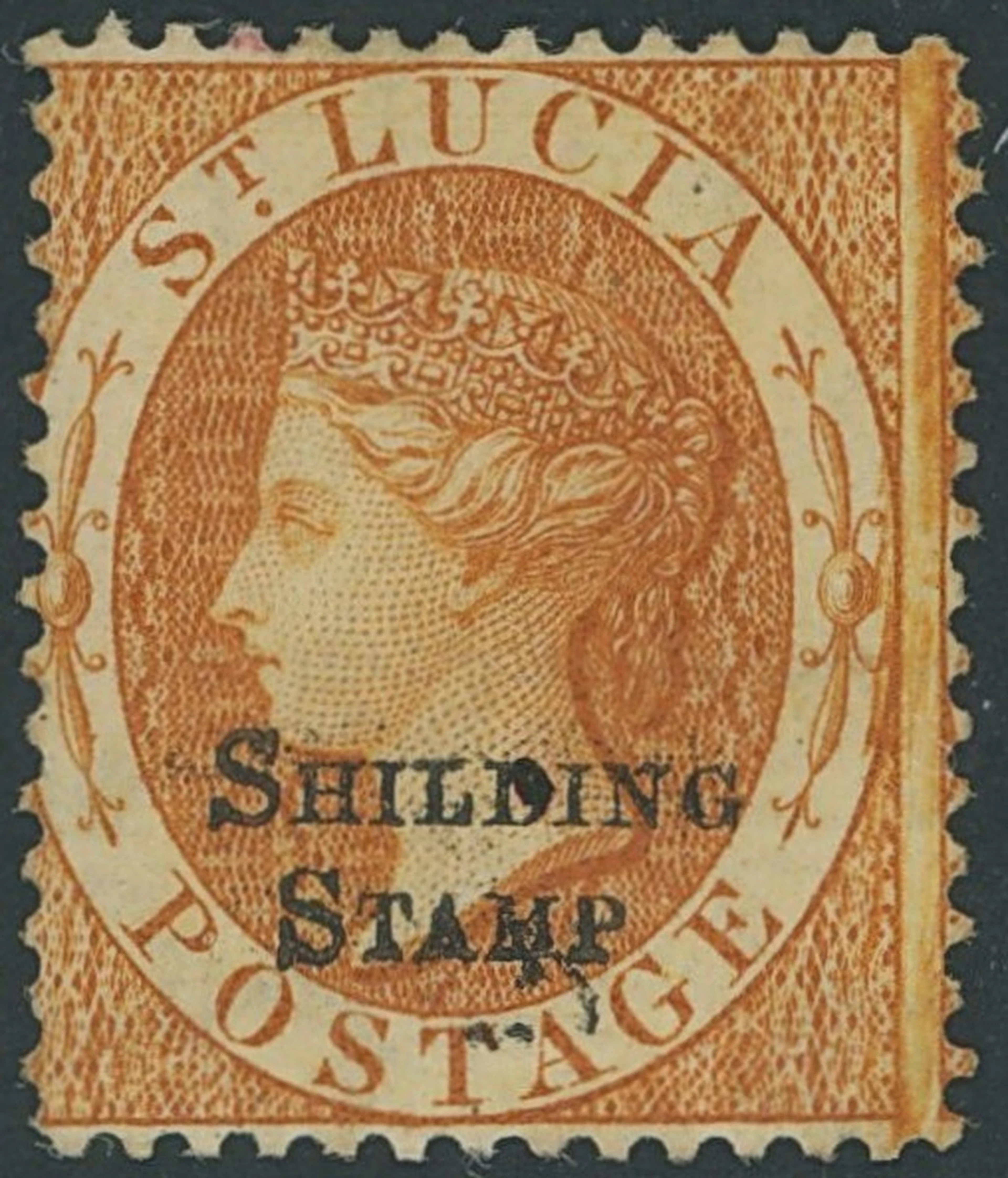 St. Lucia Postal Fiscal Stamps 1881 overprinted in small capitals
