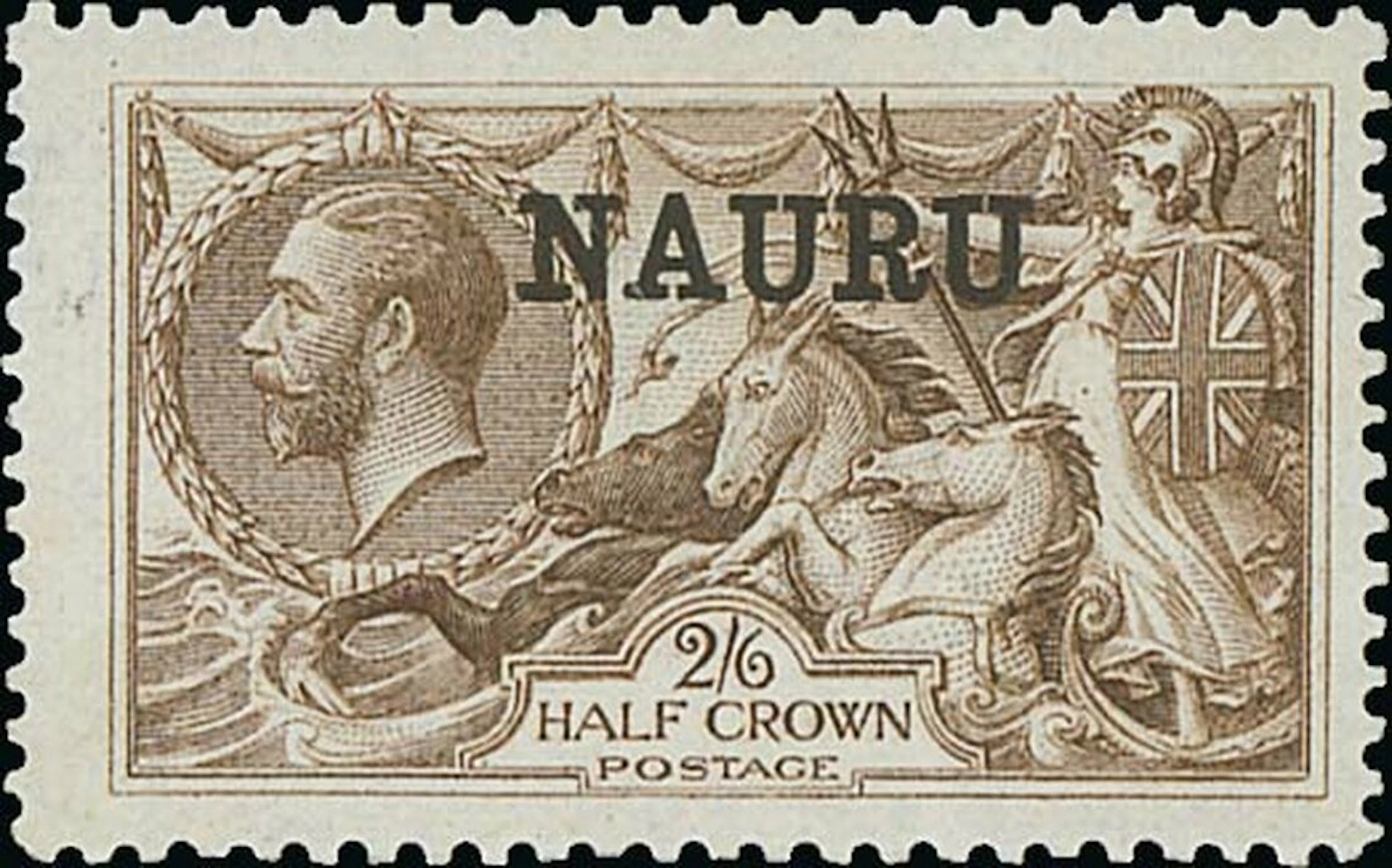 Colonial Countries Overprinted on Great Britain Nauru 1916-19 Seahorses