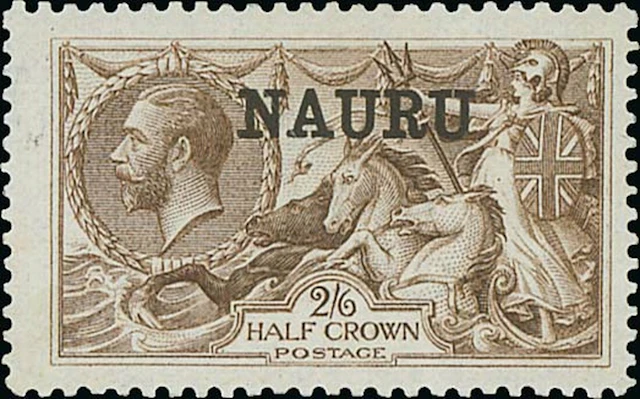 Colonial Countries Overprinted on Great Britain Nauru 1916-19 Seahorses