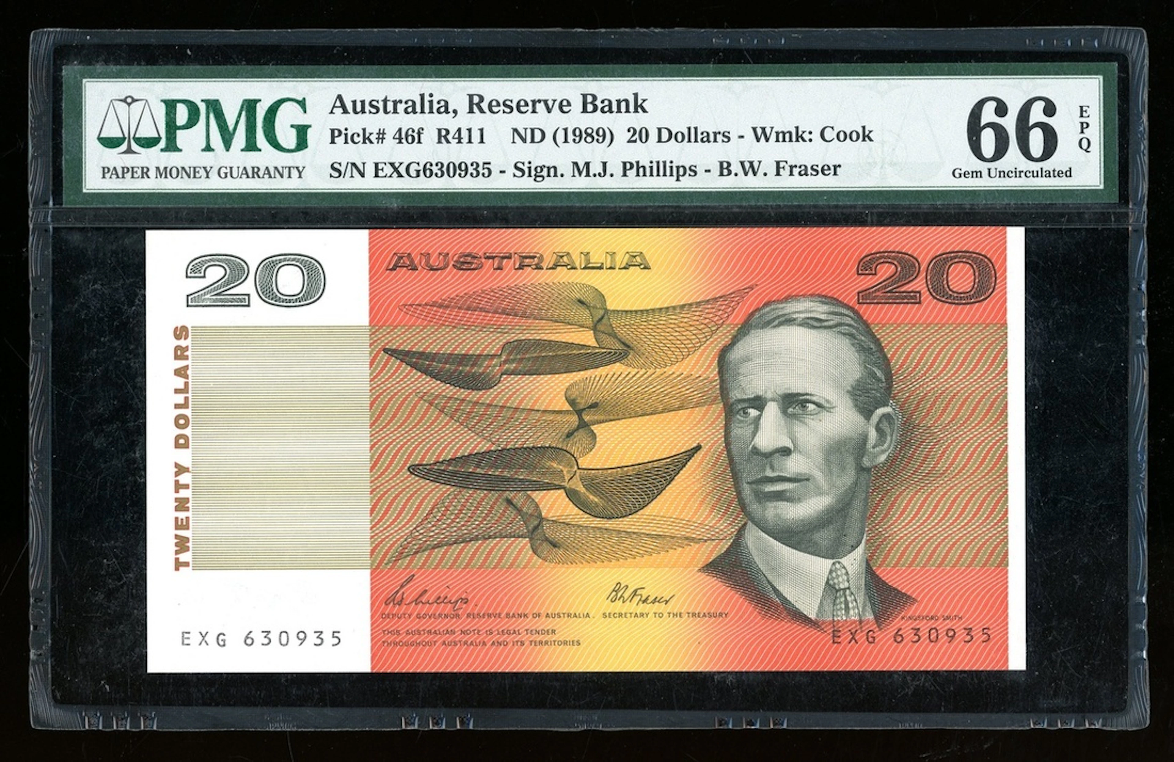 Reserve Bank of Australia, $20, ND (1989), serial number EXG630935, (Pick 46f)