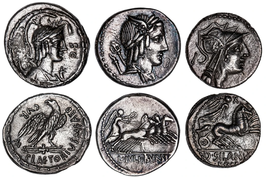 Roman Republic, Trio of Denarii (3): i) D. Junius Silanus, struck