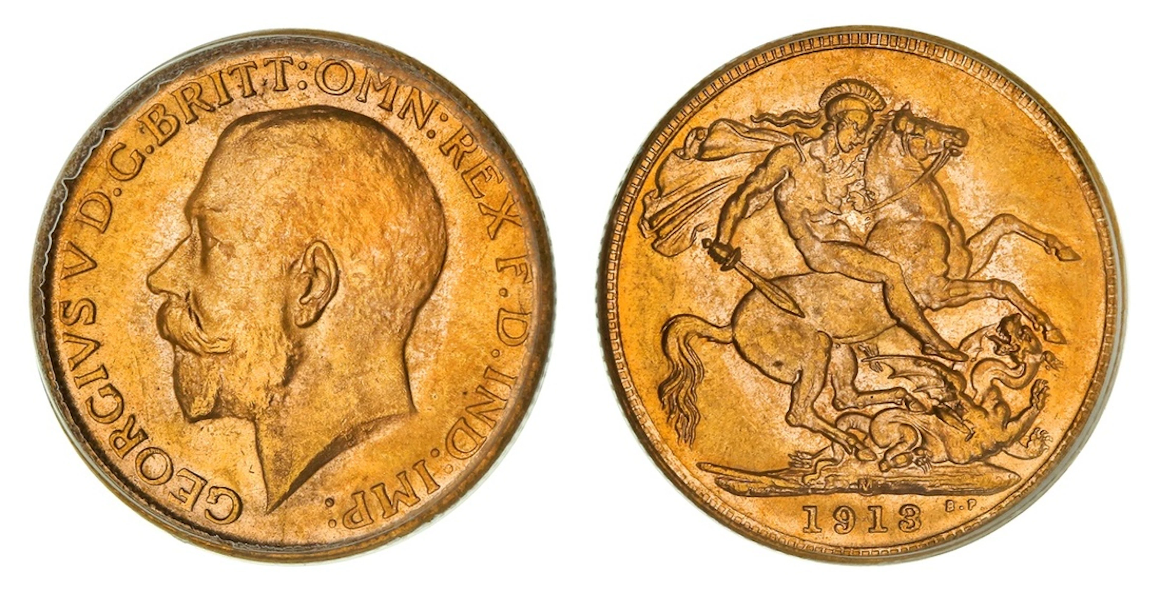 PCGS MS64 | Australia, George V (1910-1936), Sovereign, 1913-M, Melbourne