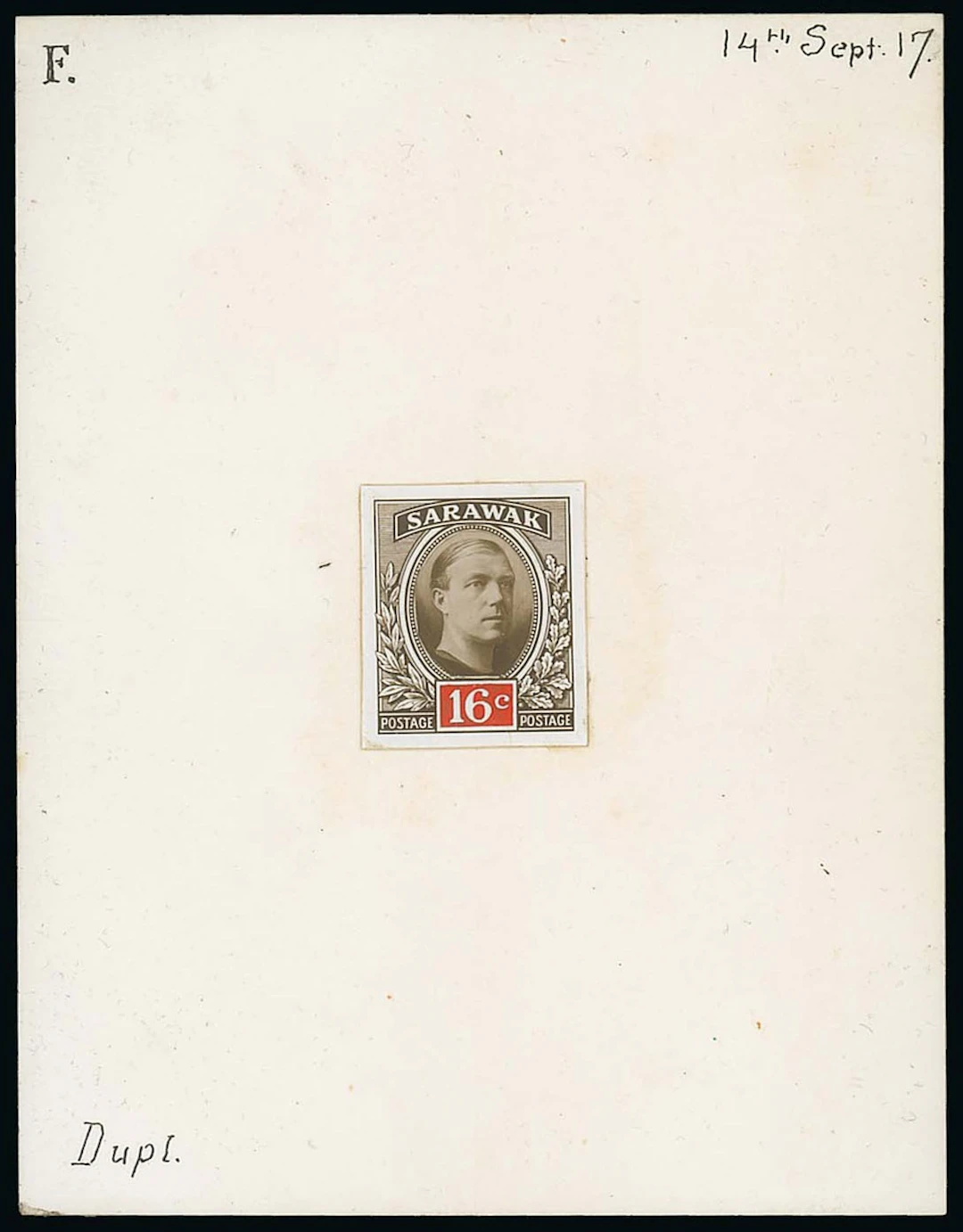 Sarawak 1918 Sir Charles Vyner Brooke Essay 16c. composite photographic