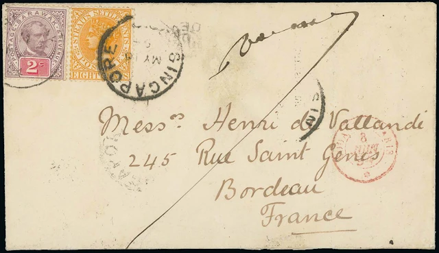 Sarawak 1888-97 "postage & revenue" Issue Combination Covers 1894