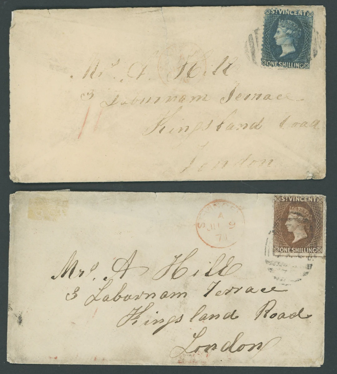 St. Vincent Covers and Cancellations 1871 (9 June) envelope ex the