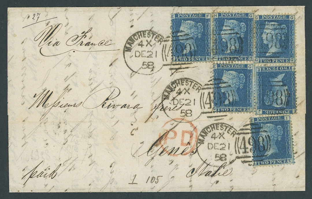 Great Britain 1858-76 Two Pence Blue