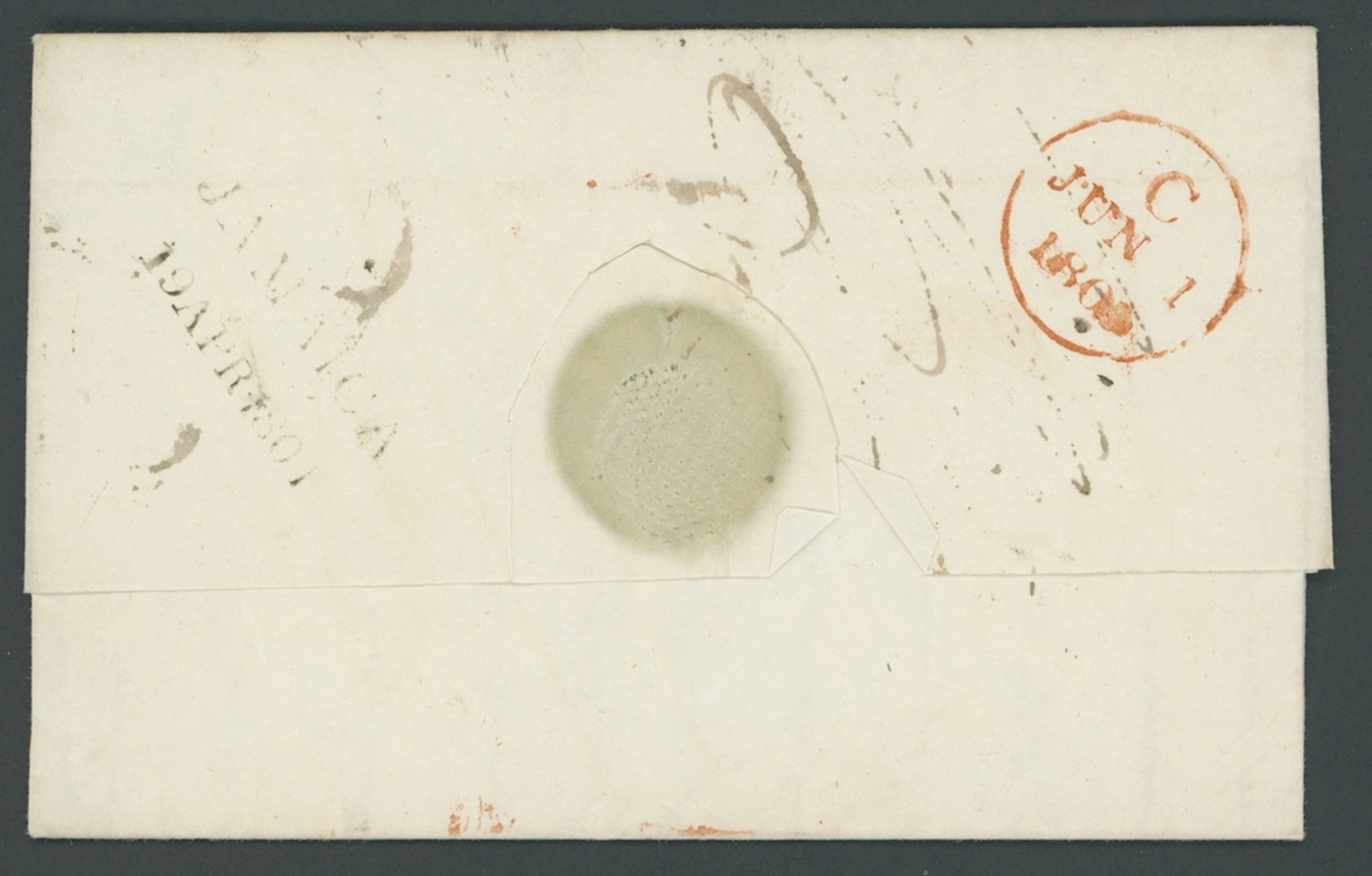 Jamaica The Straight-Line "jamaica" Datestamp 1801 (18 Apr.) entire