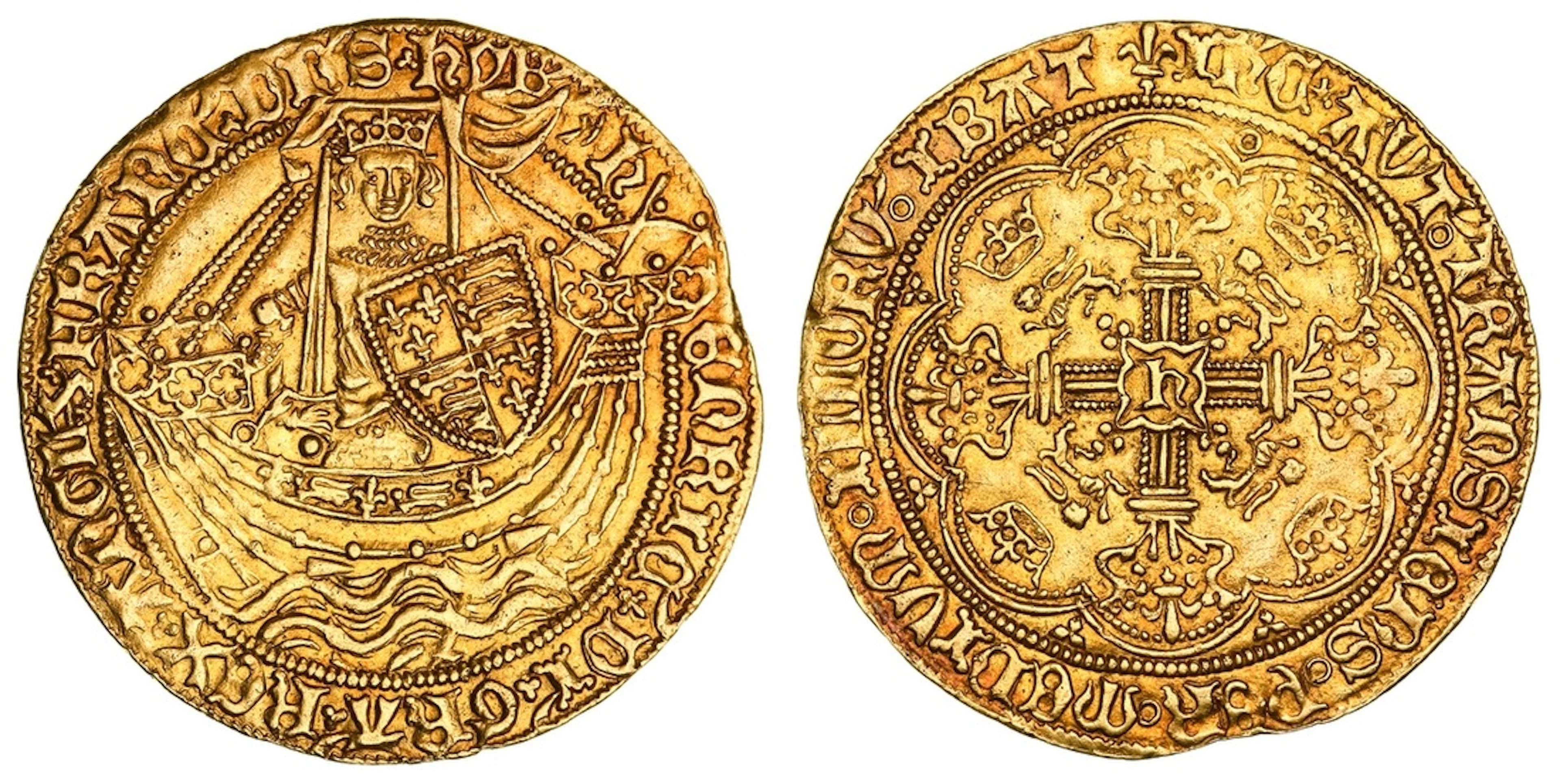 NGC AU58 | Henry VI, First Reign (1422-1461), Annulet Issue, Noble