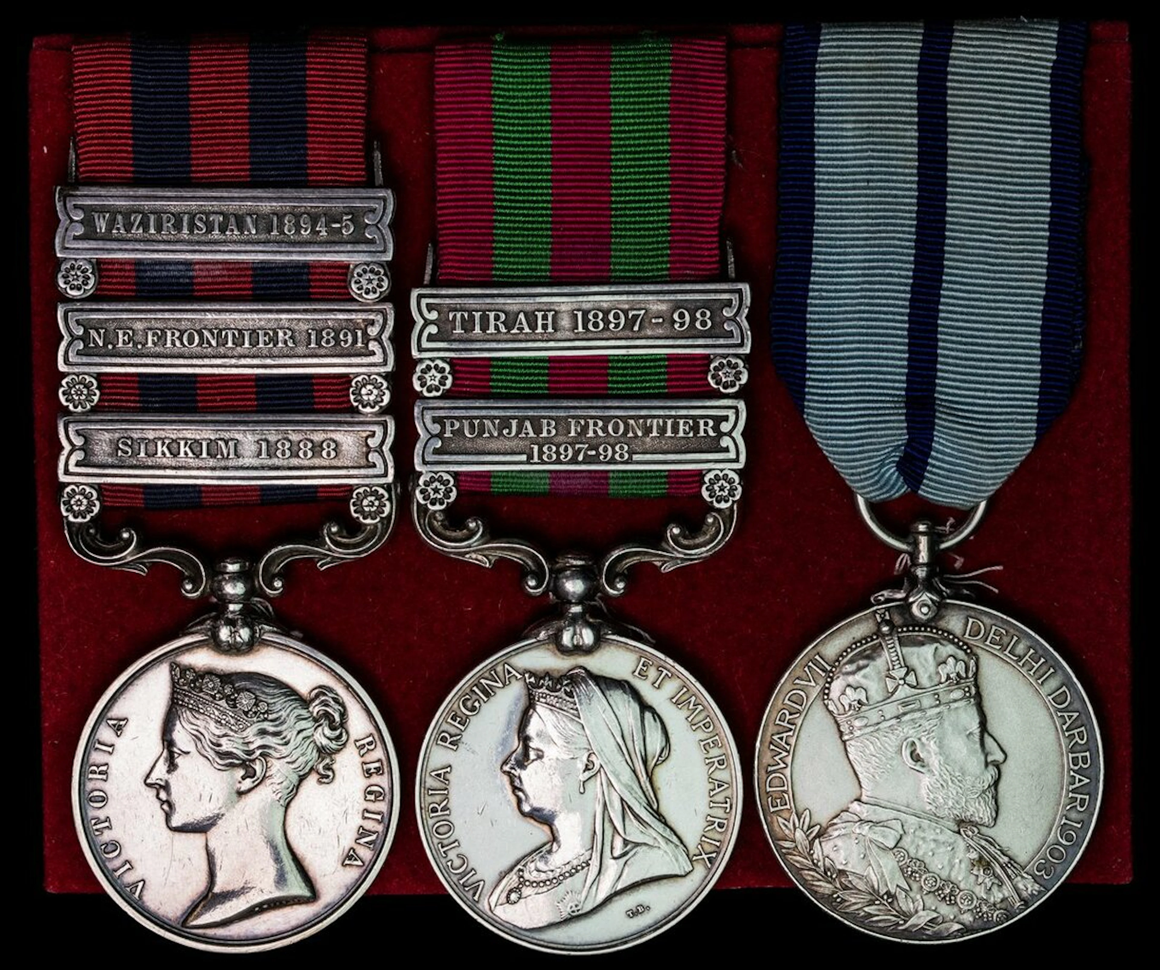 The campaign group of three awarded to Colonel E. Grey, Commissariat
