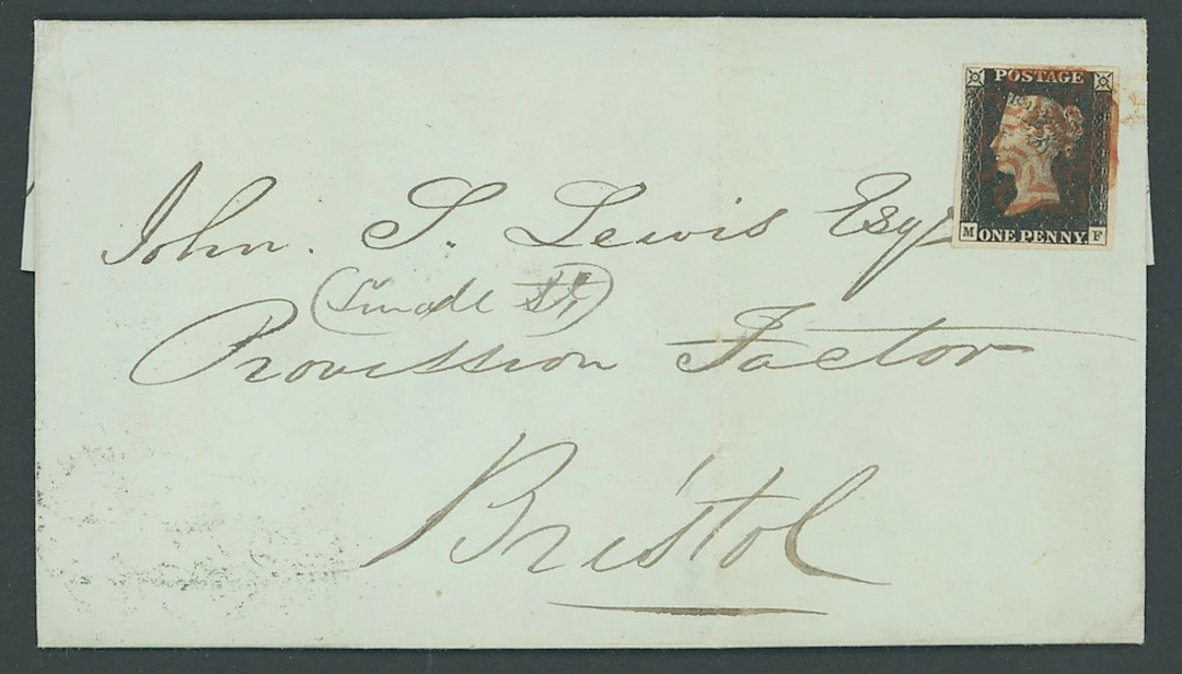 Great Britain 1840 One Penny Black Plate 1a MF (double letter M)