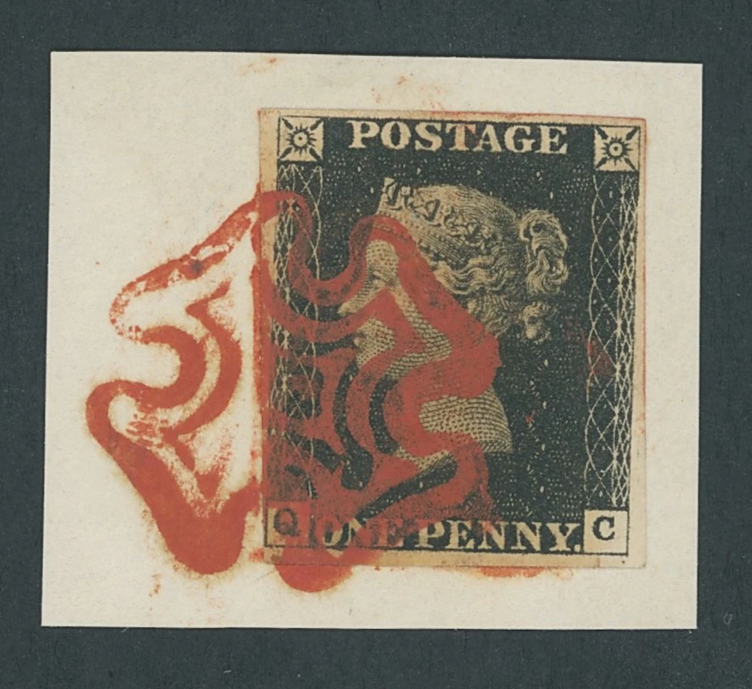 Great Britain 1840 One Penny Black Plate 6 QC, small to large margins