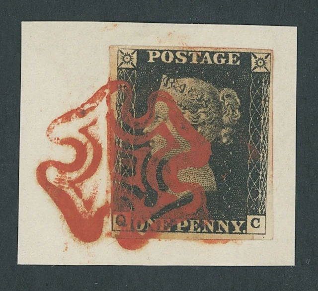 Great Britain 1840 One Penny Black Plate 6 QC, small to large margins