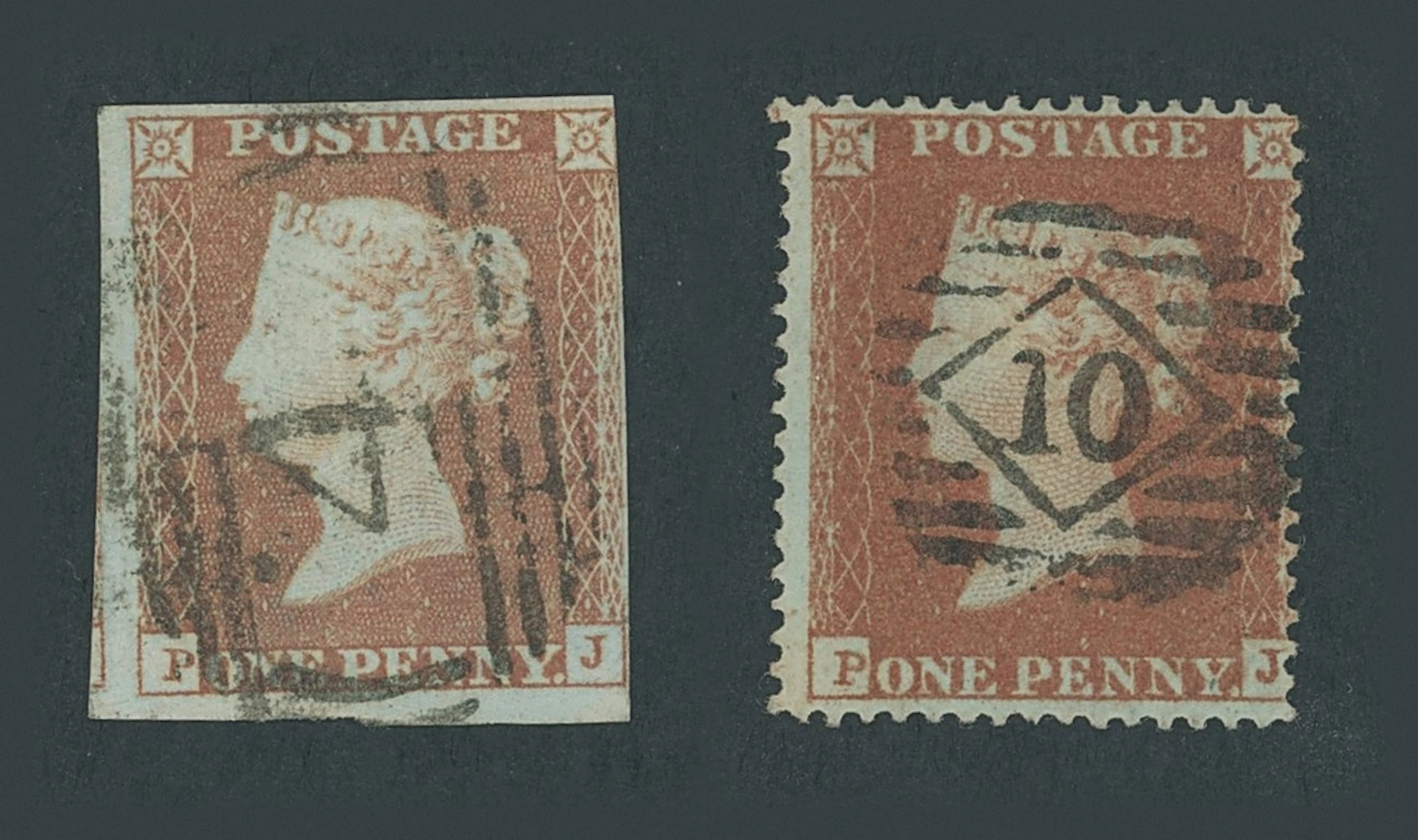 Great Britain 1850-54 Henry Archer Perforation Trials Plate 94, PJ