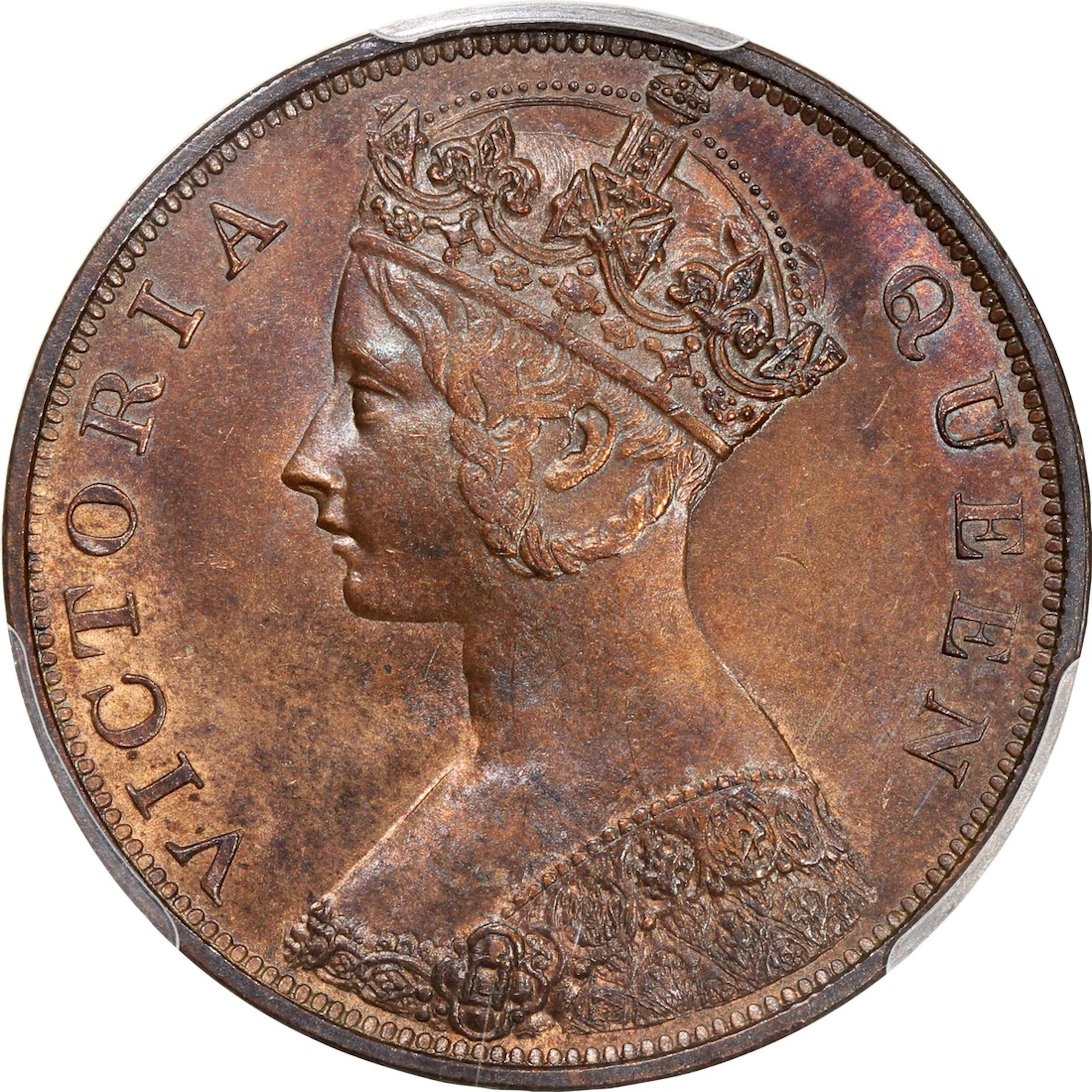 Hong Kong, Victoria, [PCGS MS64BN] bronze 1 cent, 1863, Royal mint