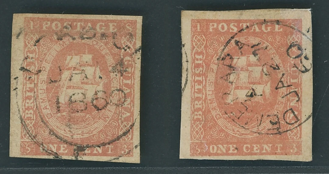 British Guiana 1853-59 Fresh Lithographic transfer 1c. dull red Type