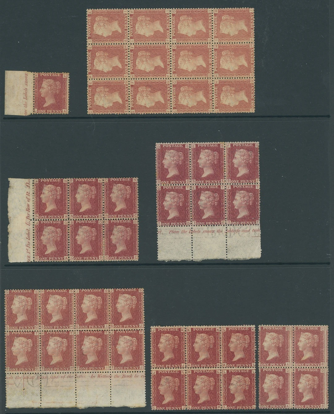 Great Britain 1864-79 A mint group including Plate 8 marginal single;