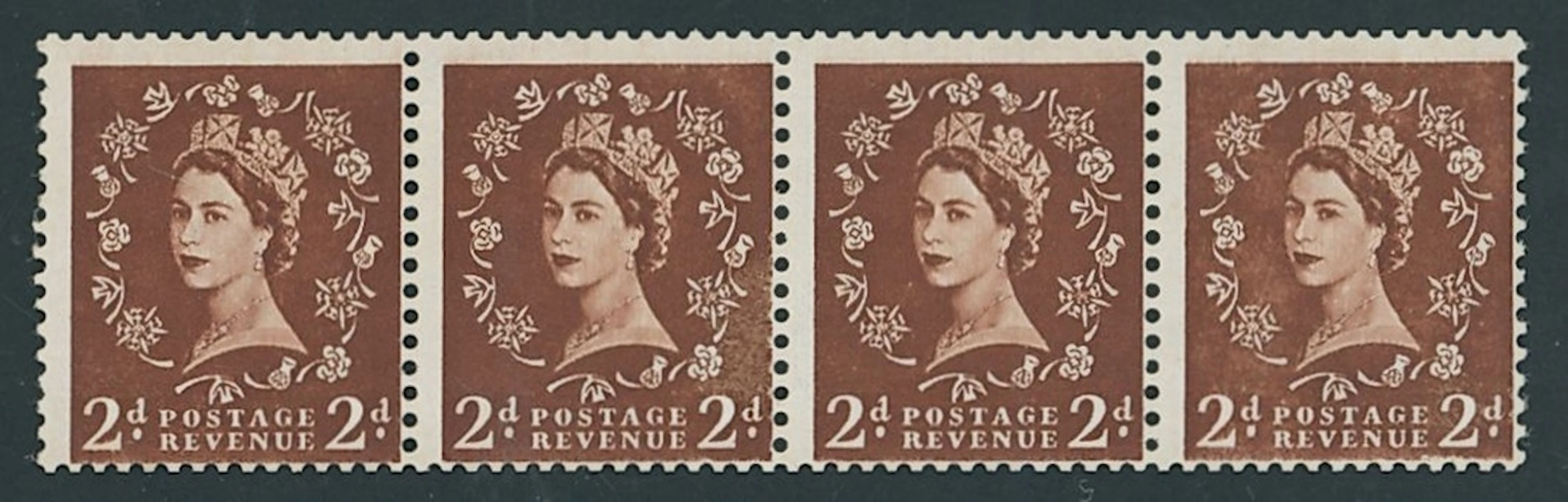 Great Britain Queen Elizabeth II 1958 2d. red-brown 'Dollis Hill Phosphor