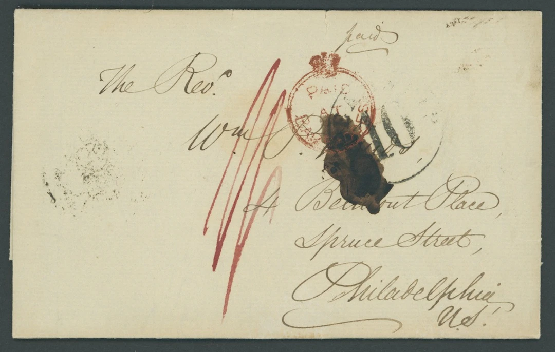 Barbados Early Letters and Handstamps 1852 (14 Dec.) wrapper with