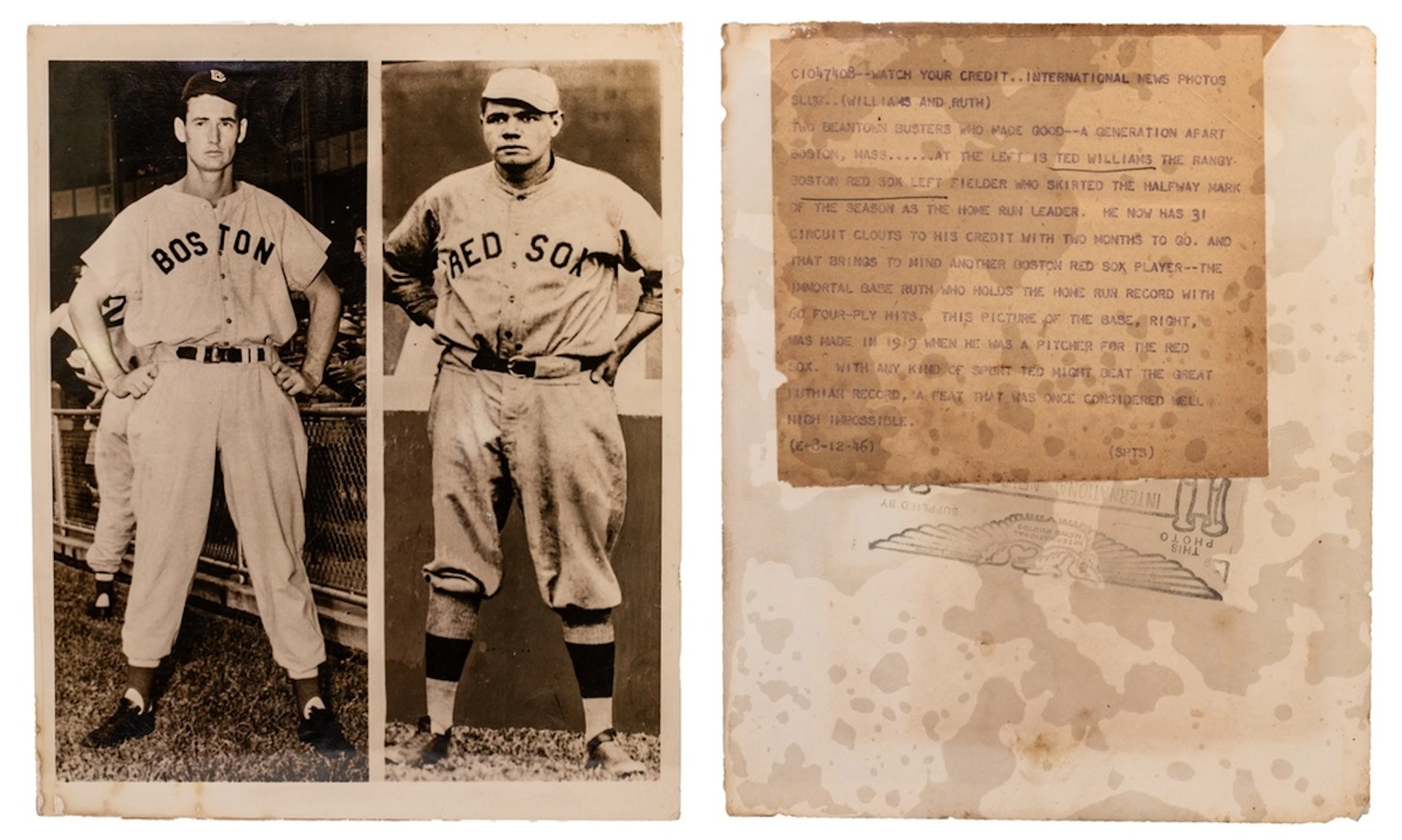PSA AUTHENTIC | USA, Baseball International News Photograph, Babe