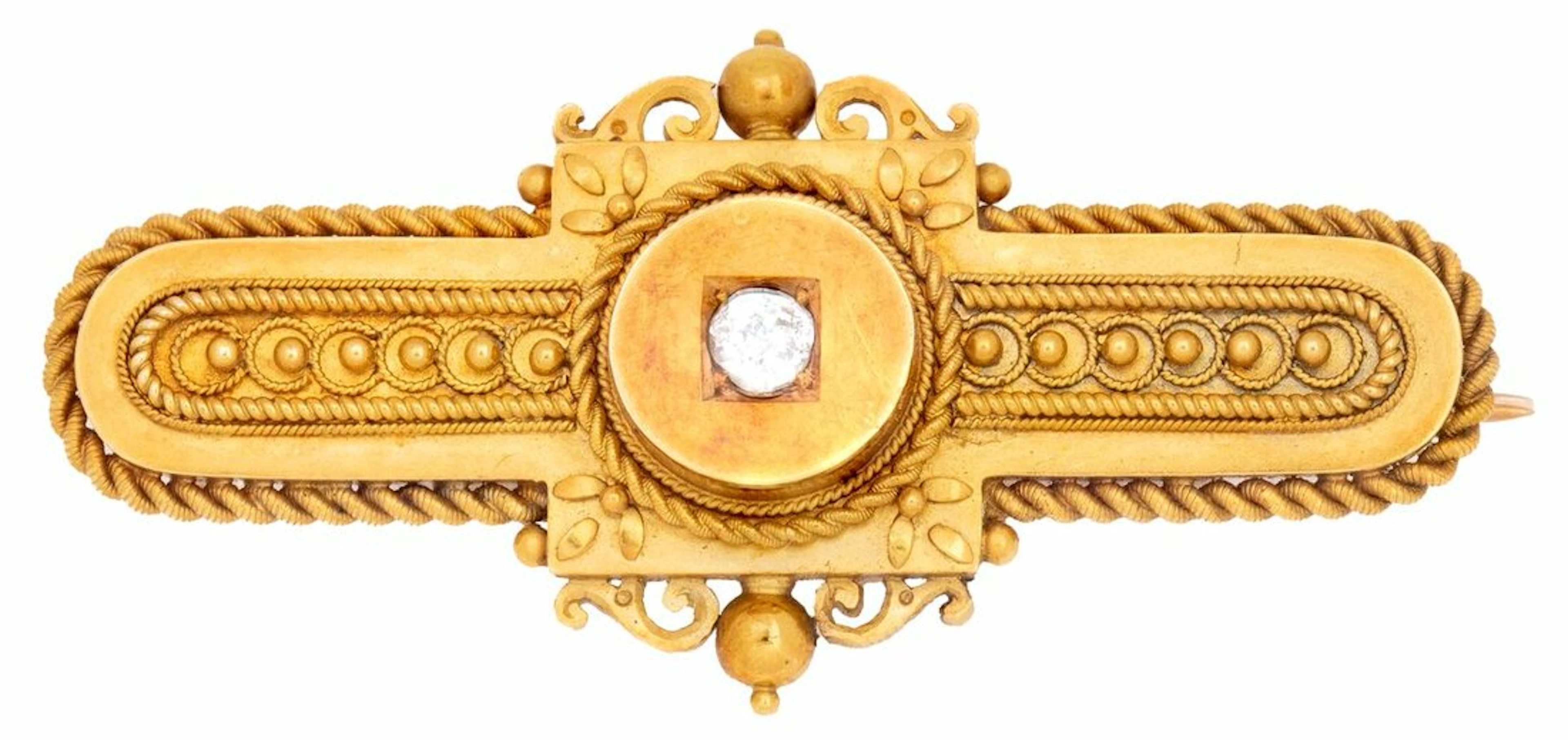 A VICTORIAN ARCHAEOLOGICAL REVIVAL DIAMOND BROOCH