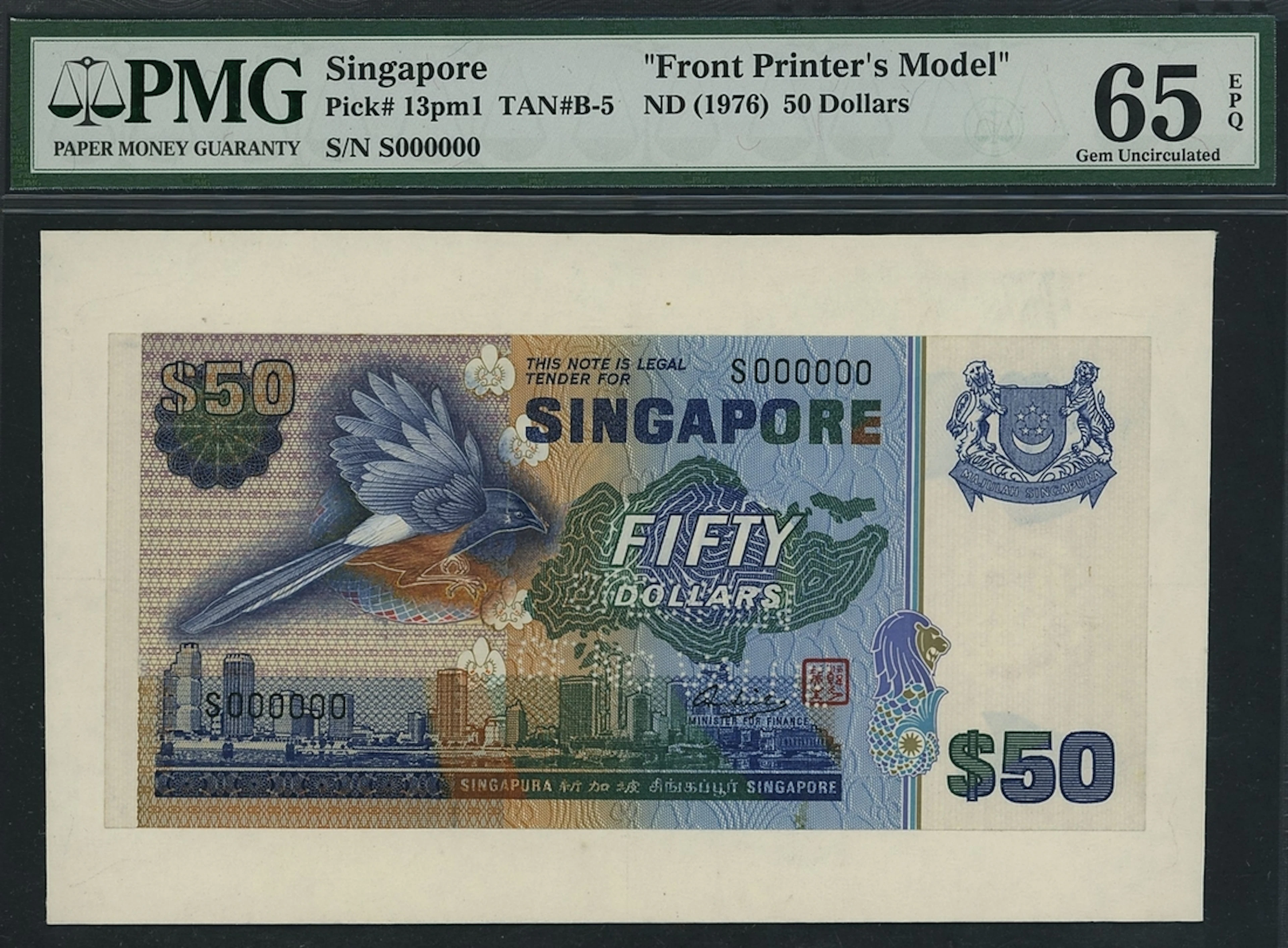 Singapore, [2 notes] a pair uniface archival composite essays, (Pick