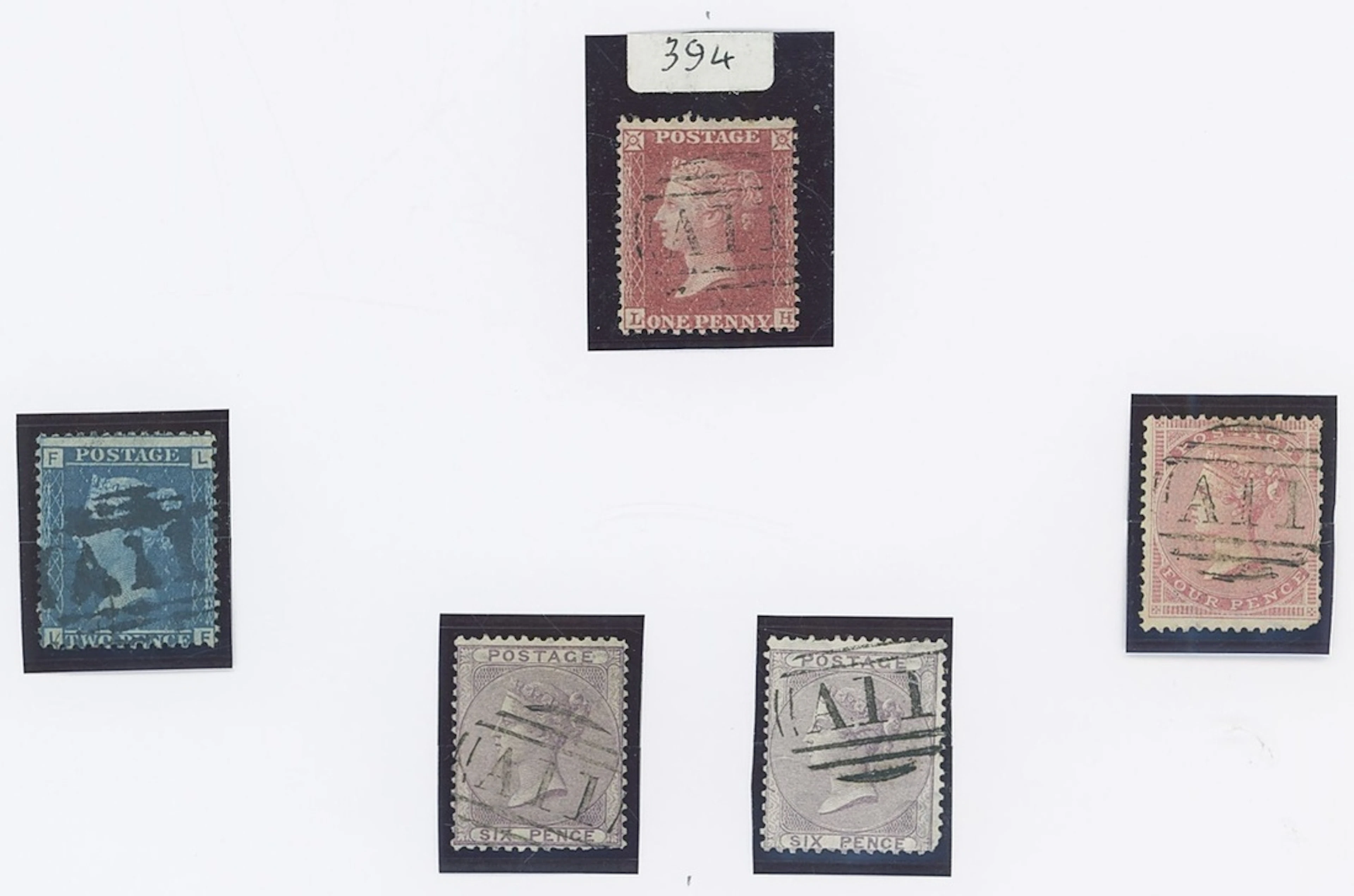St. Lucia Great Britain used in St. Lucia 1d. red, 2d. blue (listed