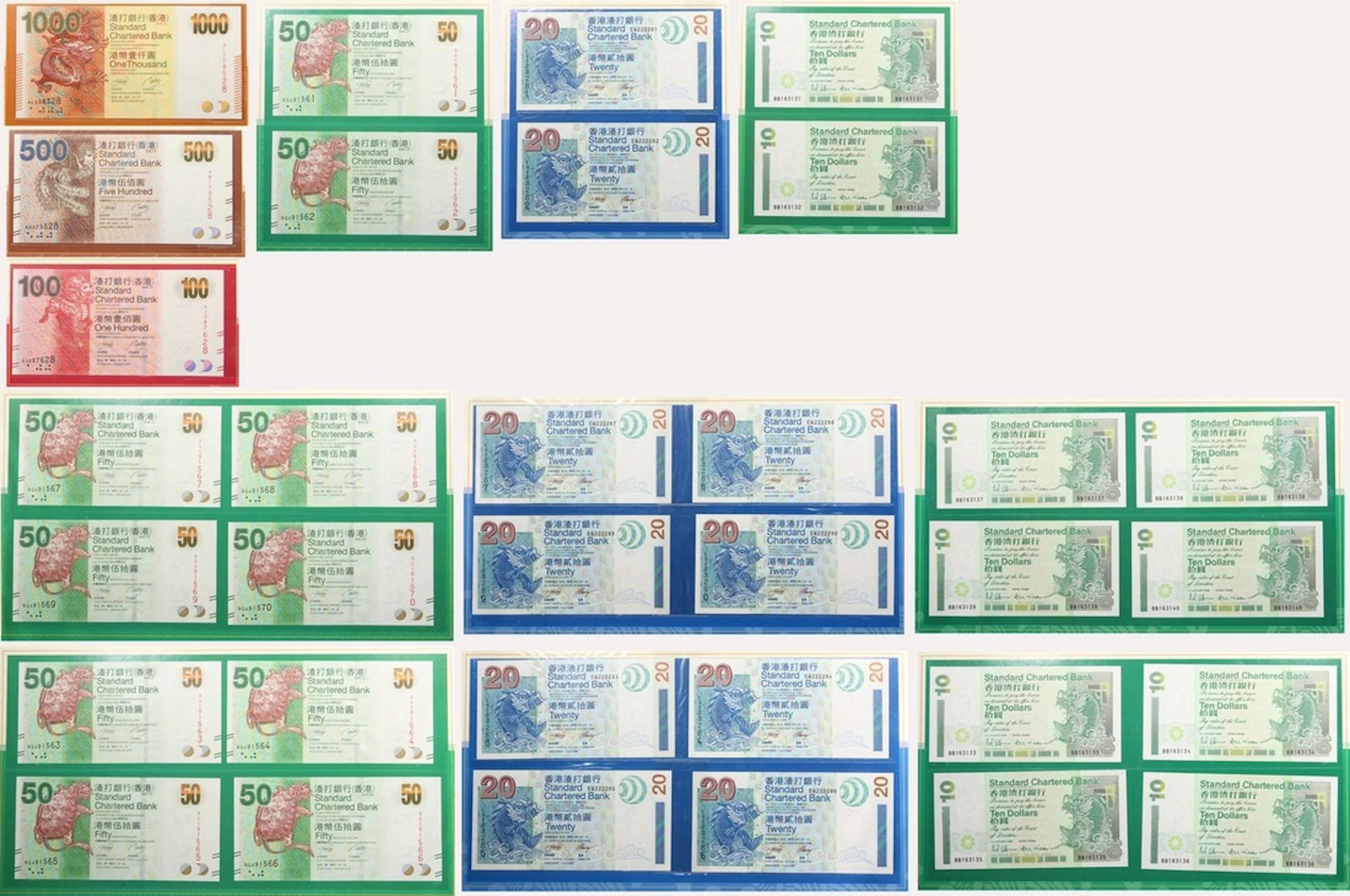 Standard Chartered Bank, Hong Kong, a presentation set of 33x 'Mythical