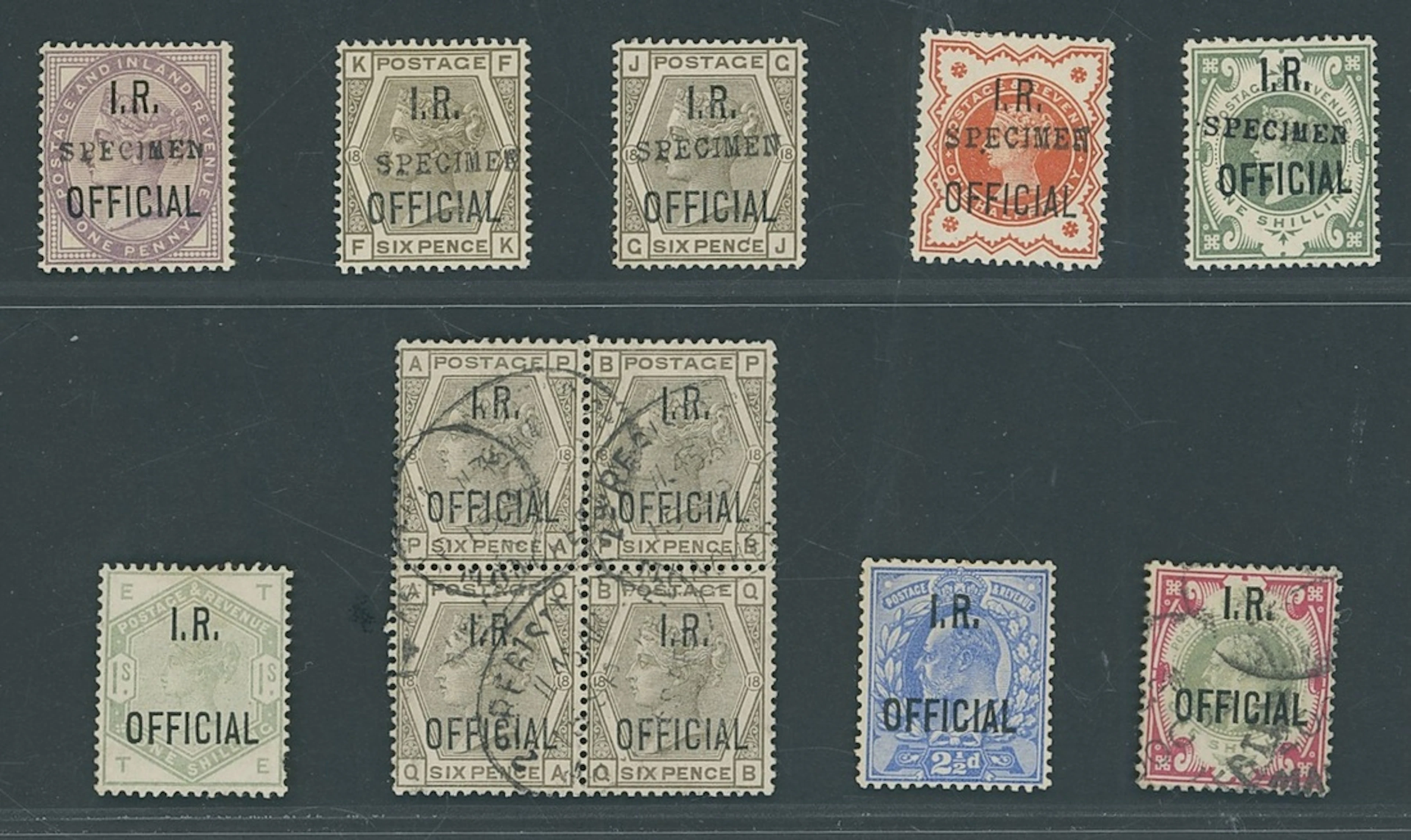 Great Britain Official Stamps Inland Revenue A small selection, comprising