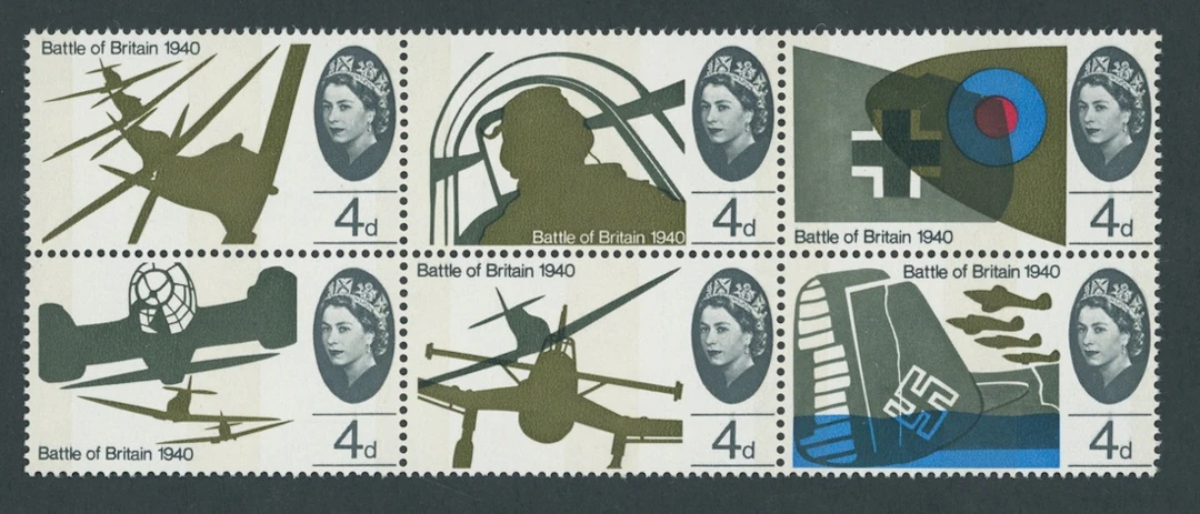 Great Britain Queen Elizabeth II 1965 Battle of Britain 4d. (Hurricanes
