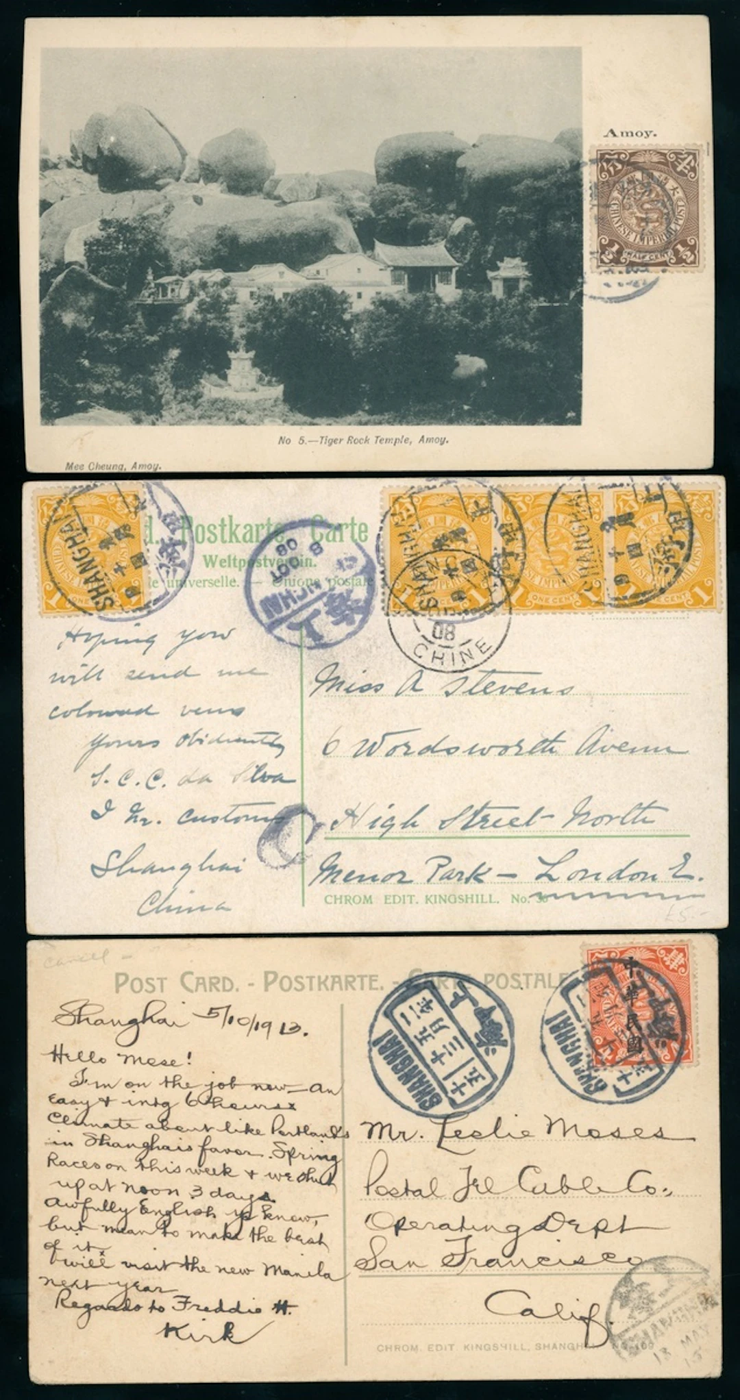 China 1898-1910 Imperial Chinese Post Covers 1908 (Oct.) Shanghai