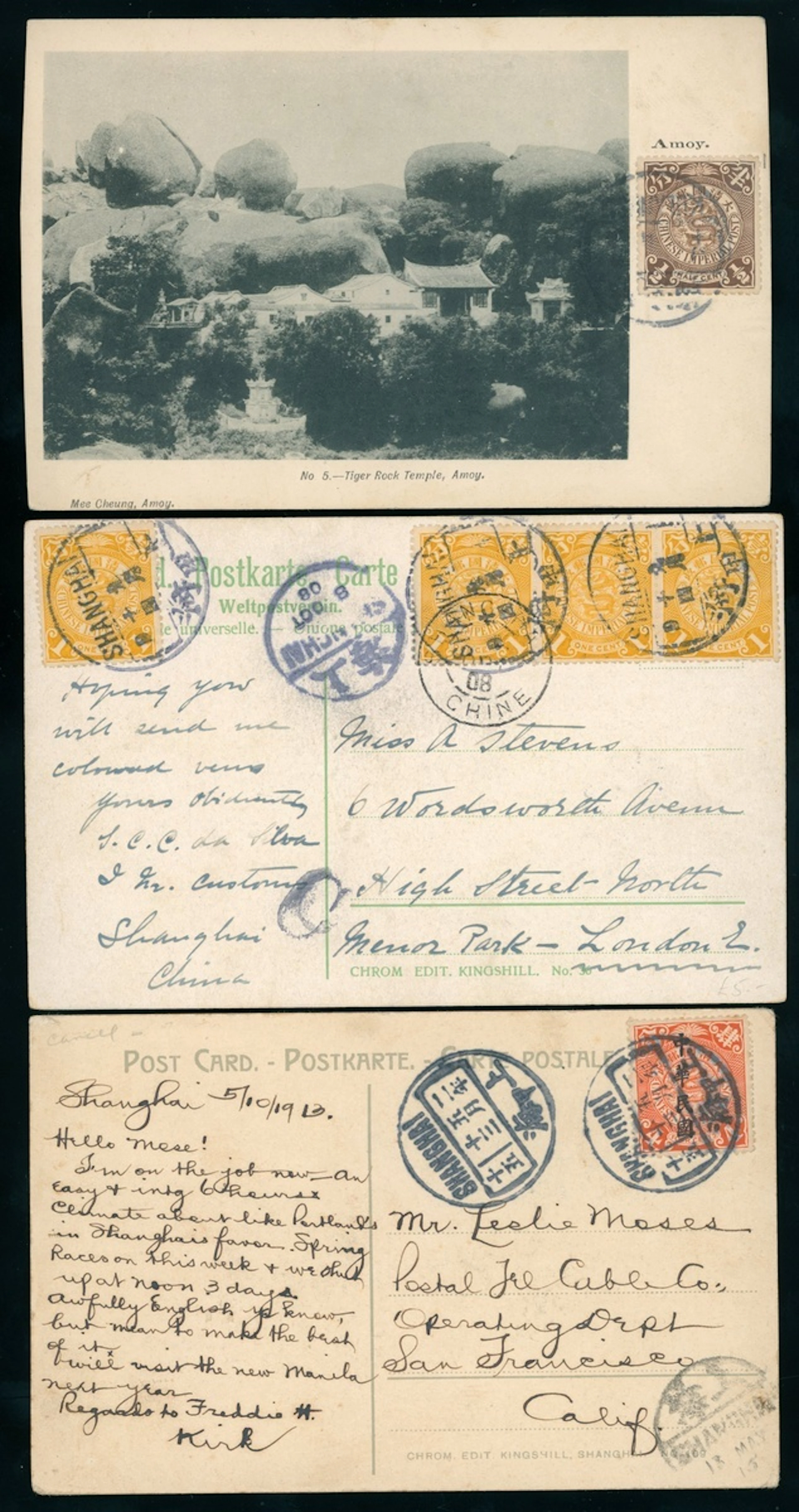 China 1898-1910 Imperial Chinese Post Covers 1908 (Oct.) Shanghai