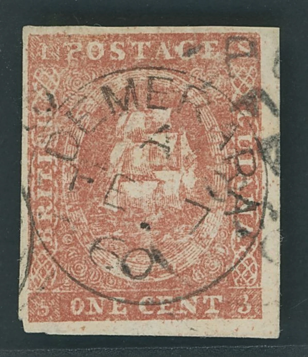 British Guiana 1853-59 Fresh Lithographic transfer 1c. brownish red