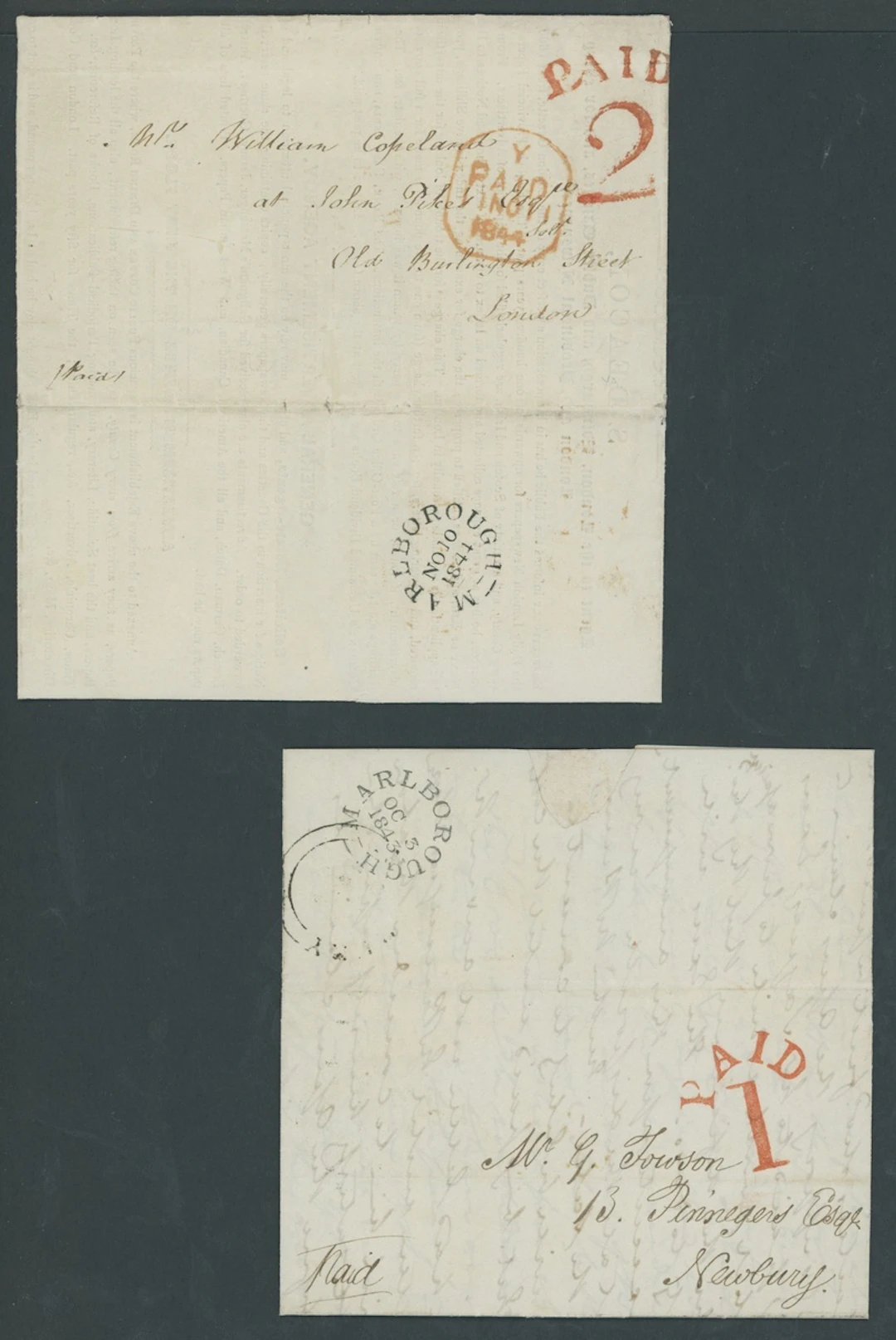Great Britain Postal History 1843 (3 Oct.), entire letter to Newbury