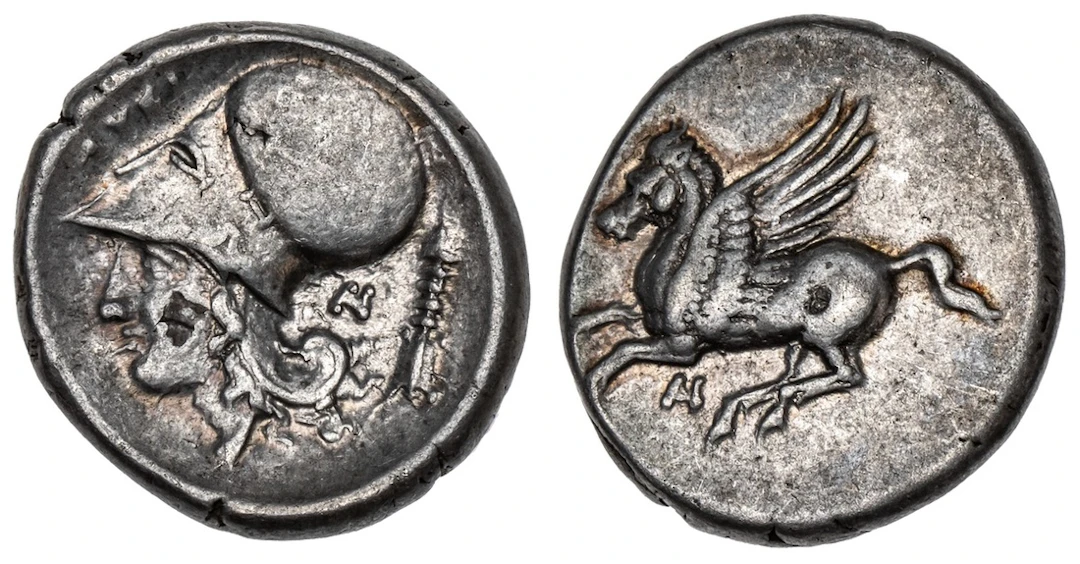 Akarnania, Anaktorion, AR Stater, struck c. 350-300 BC, Pegasos flying
