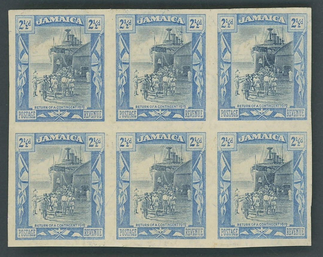 Jamaica 1921-29 Pictorial Issue Imperforate Colour Proofs 2½d. deep