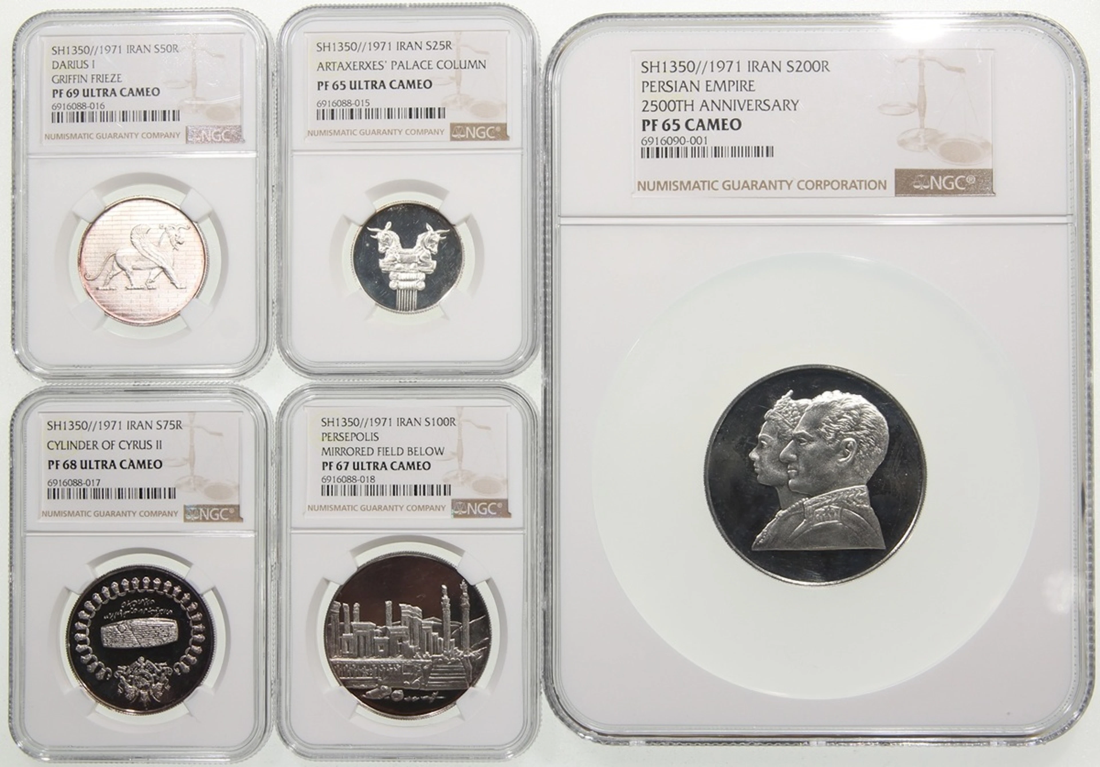 Iran, a silver commemorative coins set, 1971, 2500th Anniversary of