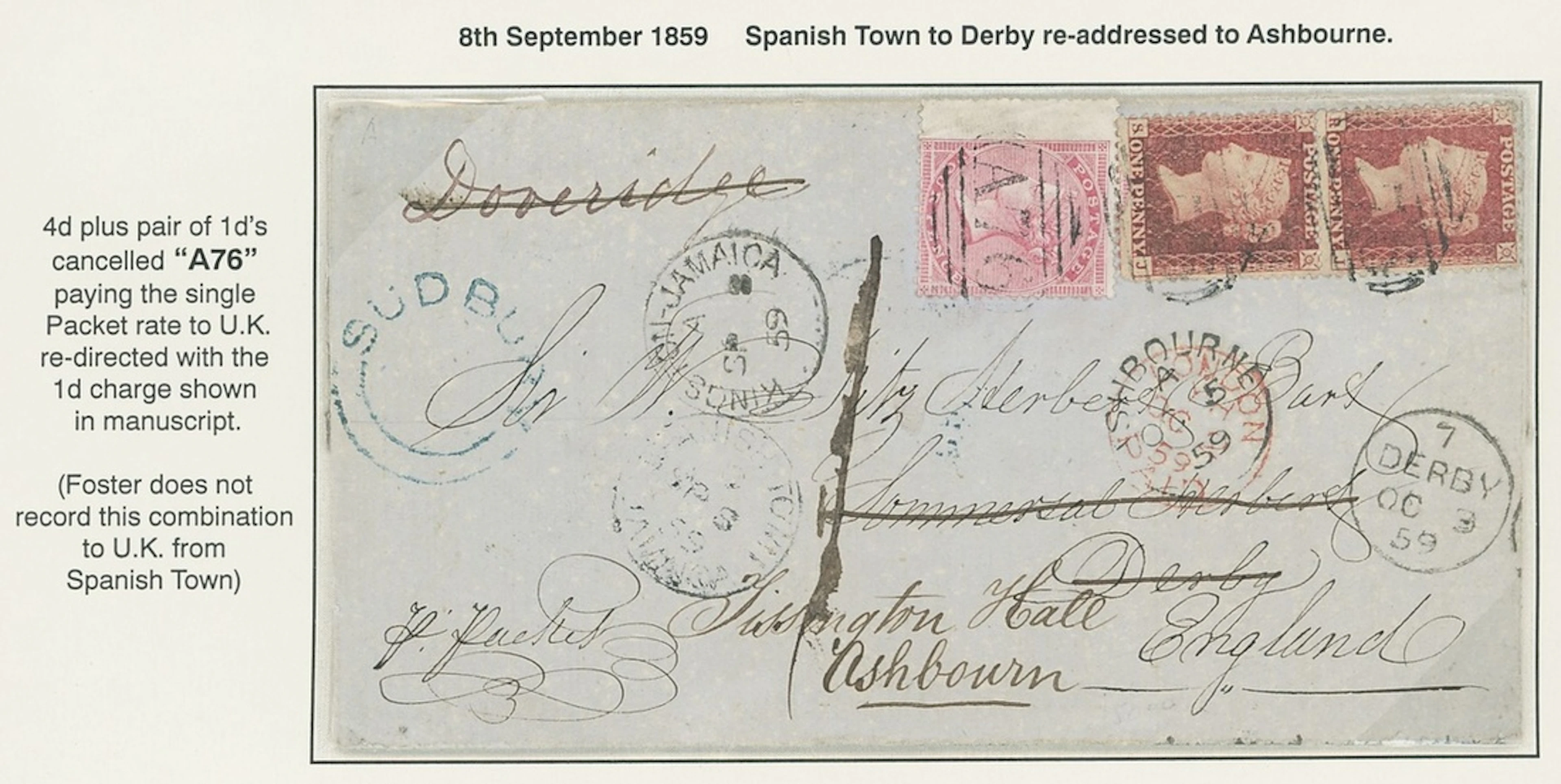 Jamaica Great Britain used in Jamaica Imperial Issues used at Post