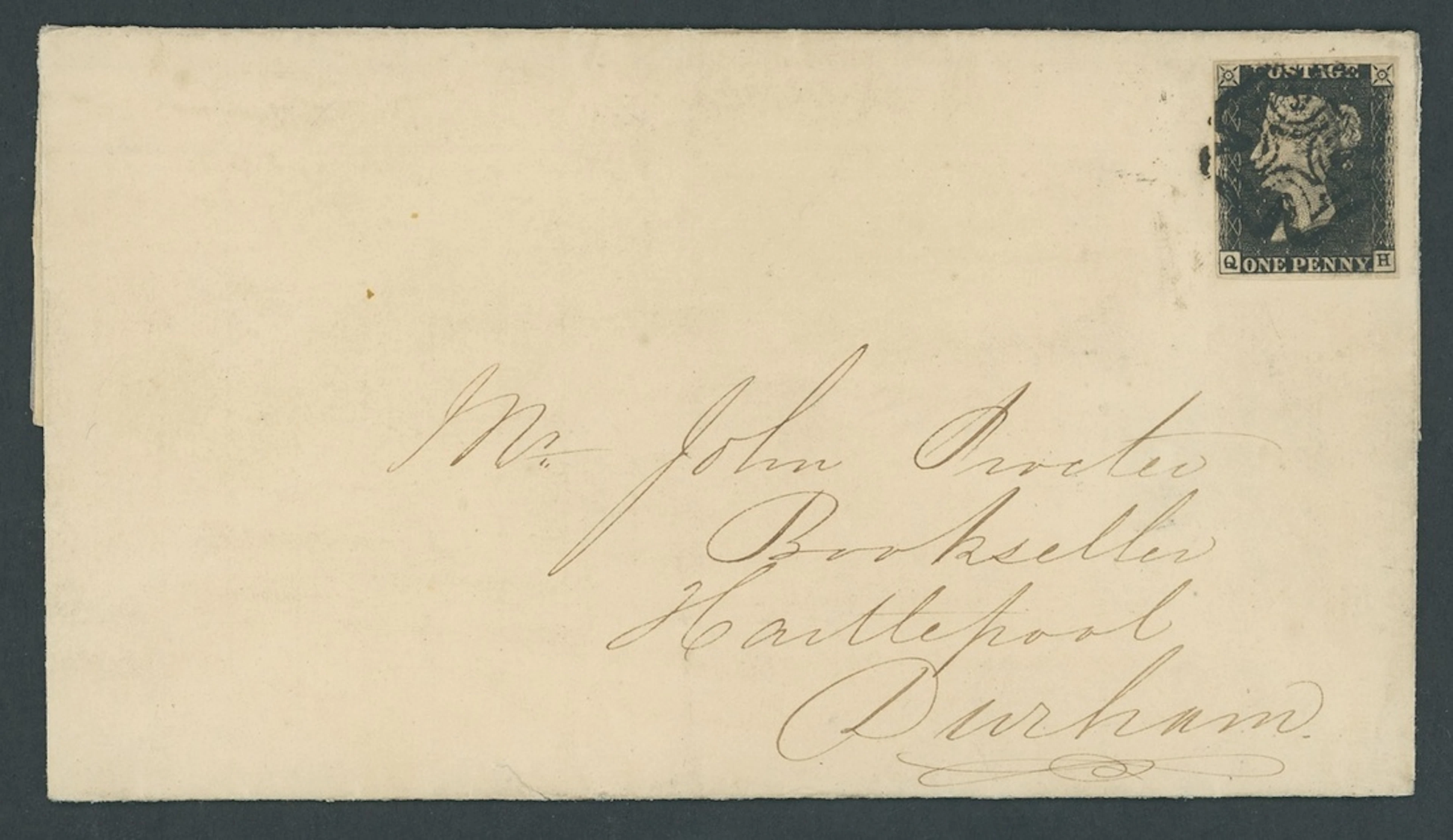 Great Britain 1840 One Penny Black Plate 4 QH, good to large margins