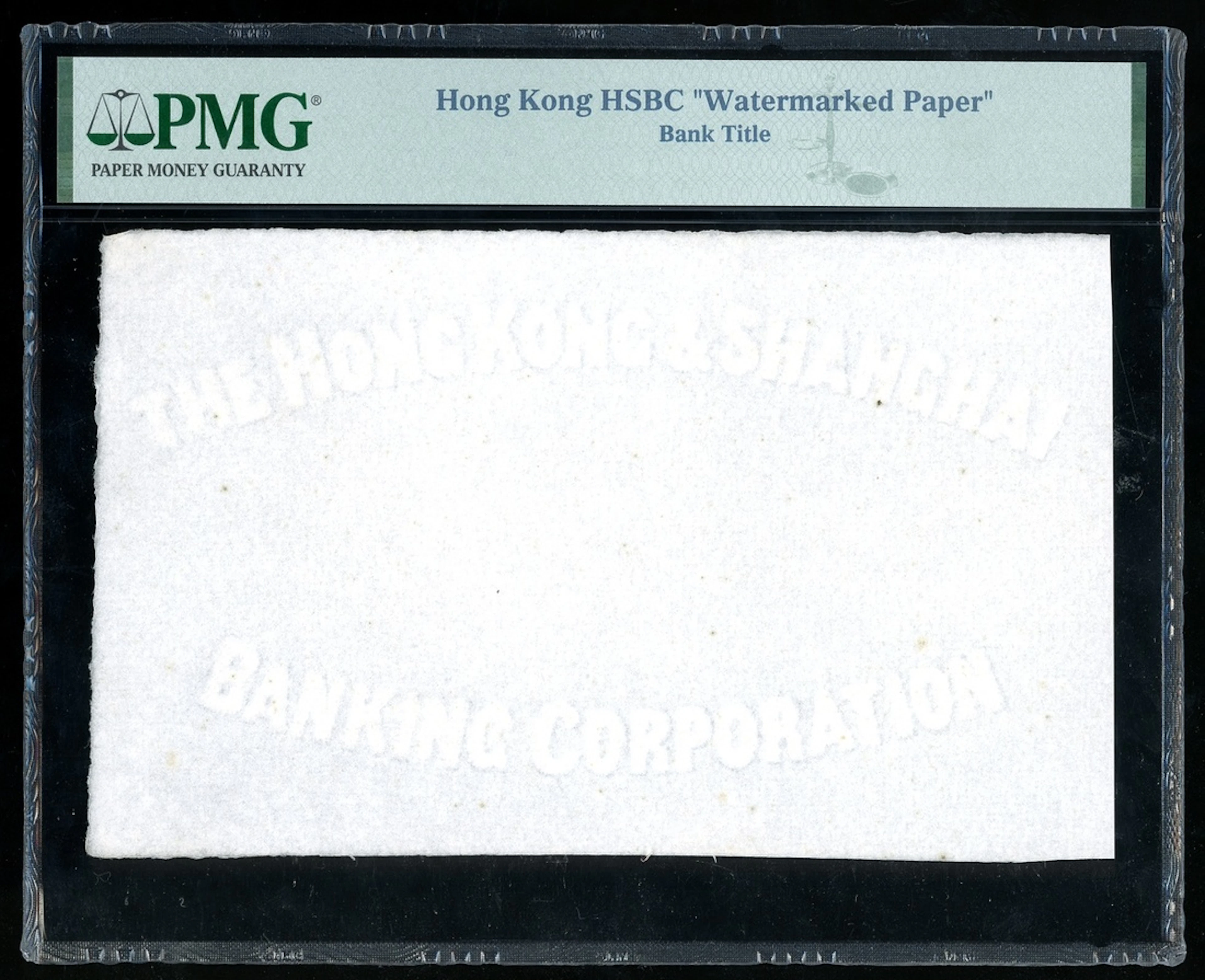 Hongkong & Shanghai Banking Corporation, watermarked deckle paper
