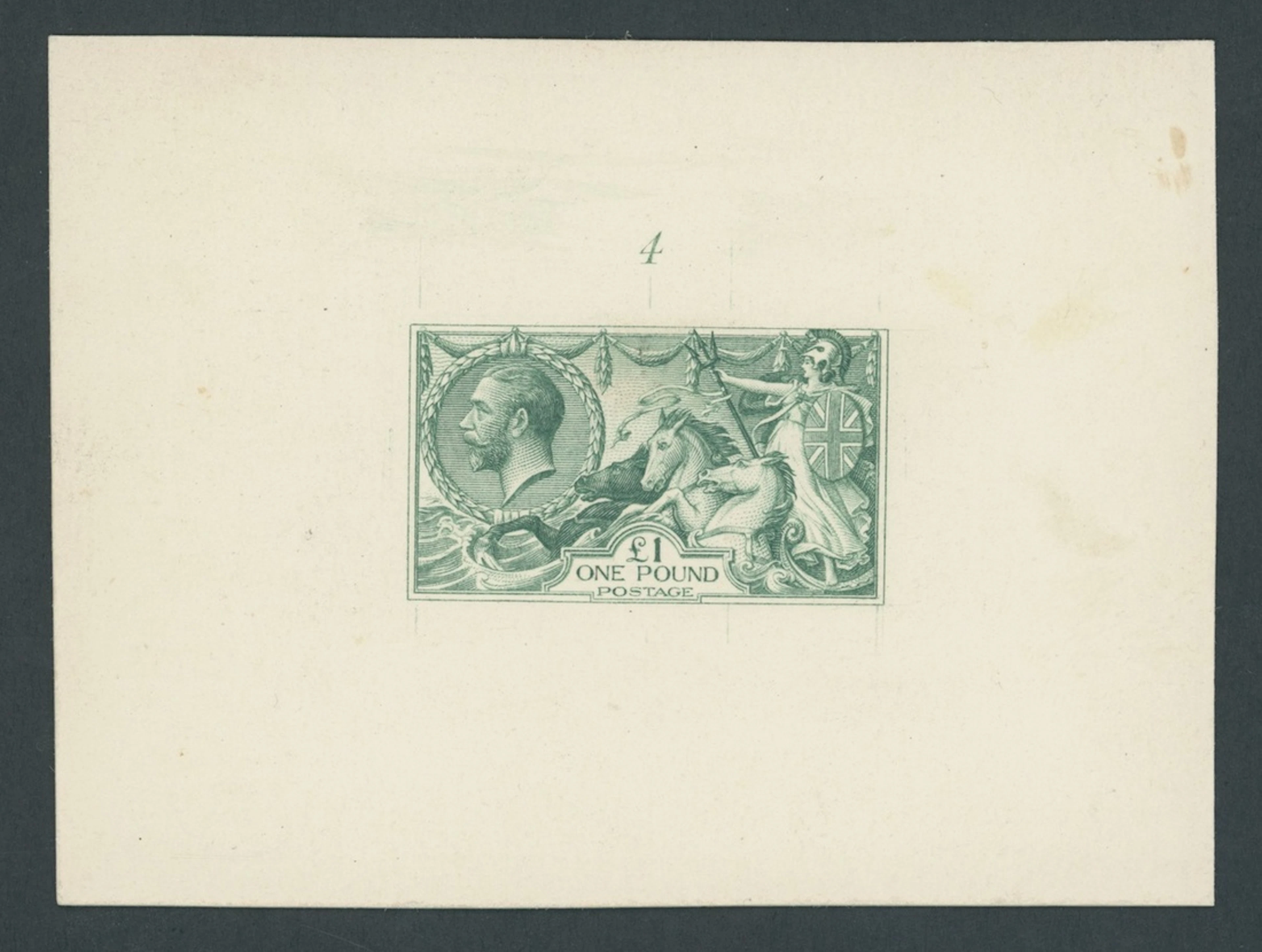 Great Britain King George V 1913 Waterlow £1 die proof in blue-green