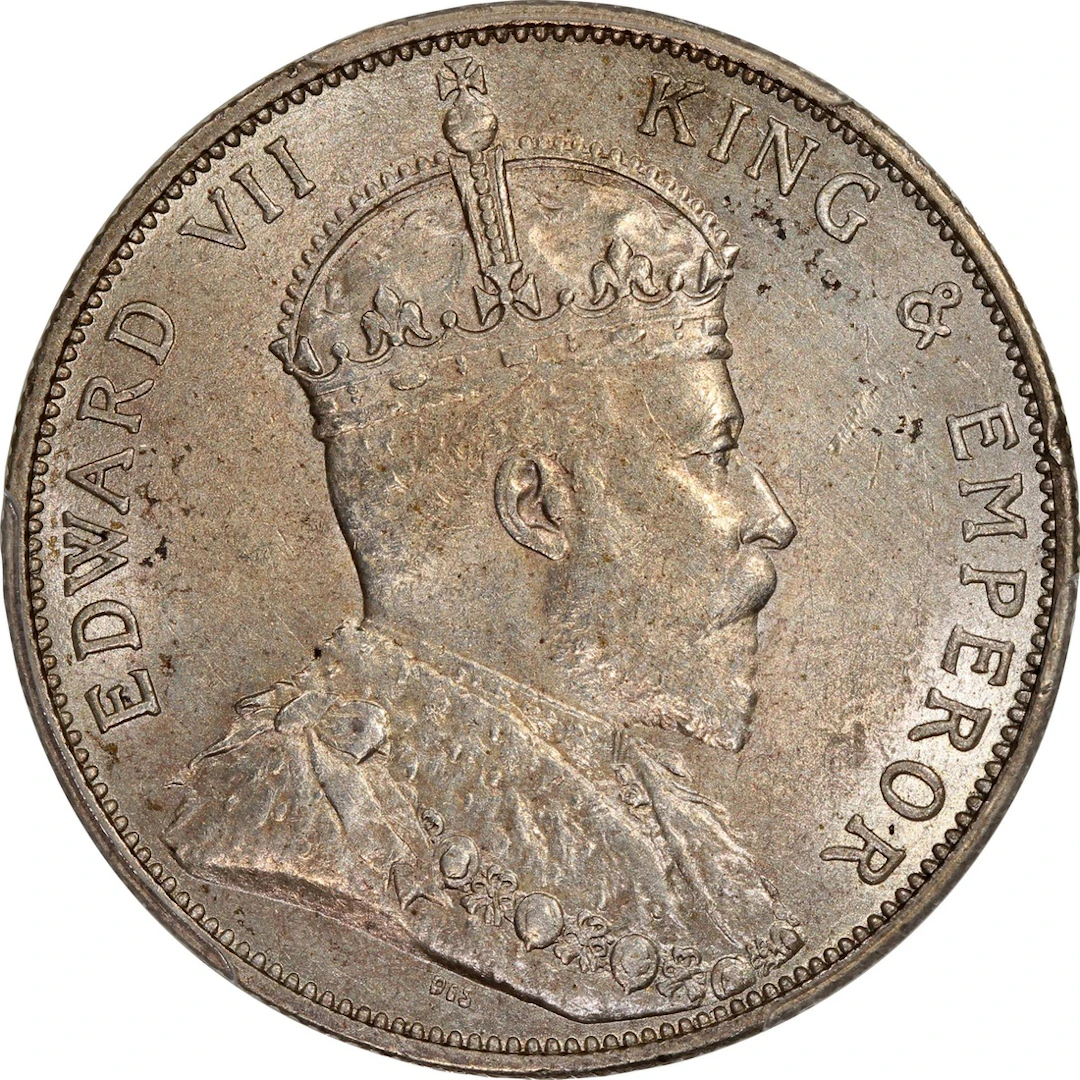 Hong Kong, Edward VII, [PCGS UNC Detail] silver 50 cents, 1905