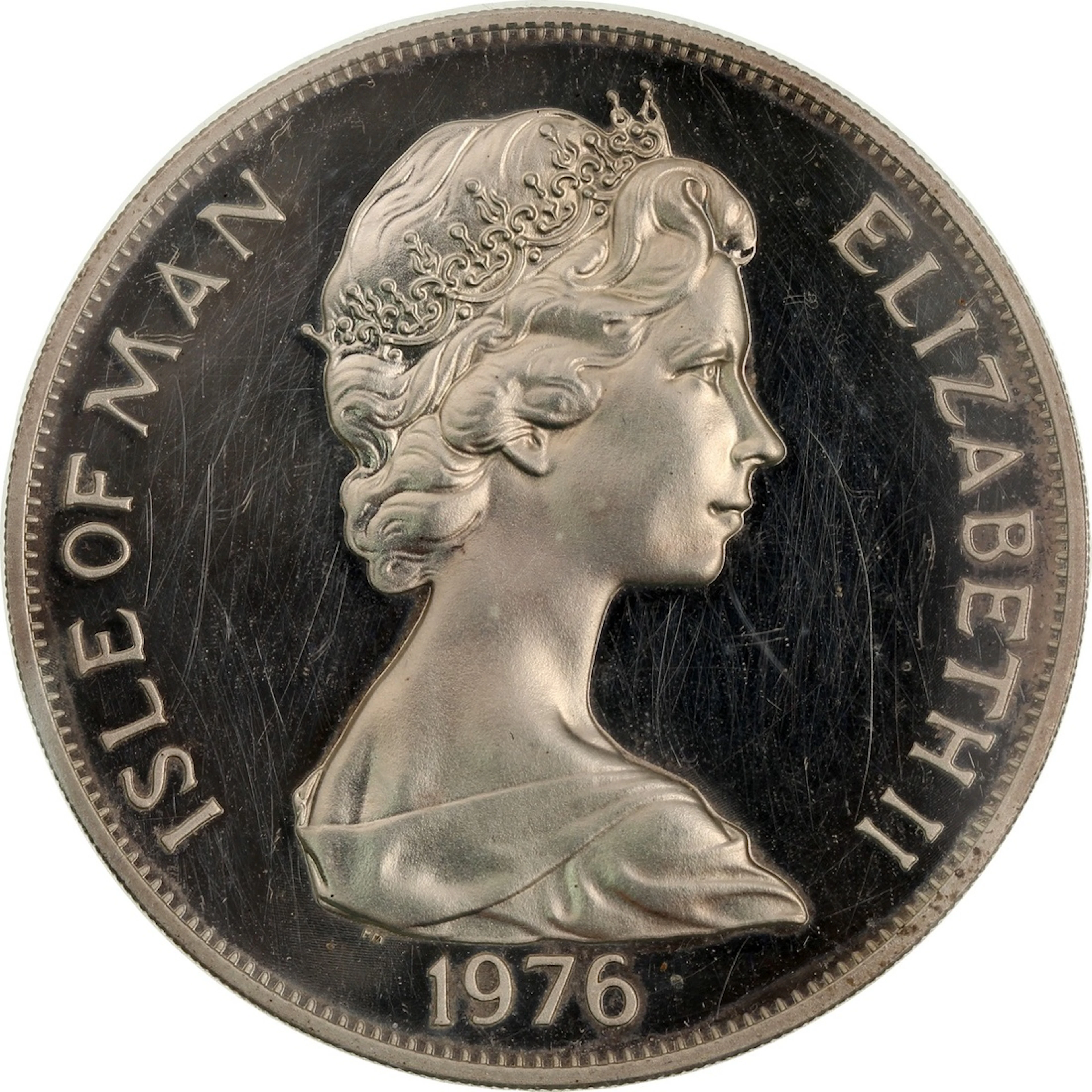 Isle of Man, silver proof crown, 1976, Bicentenary of American Independence