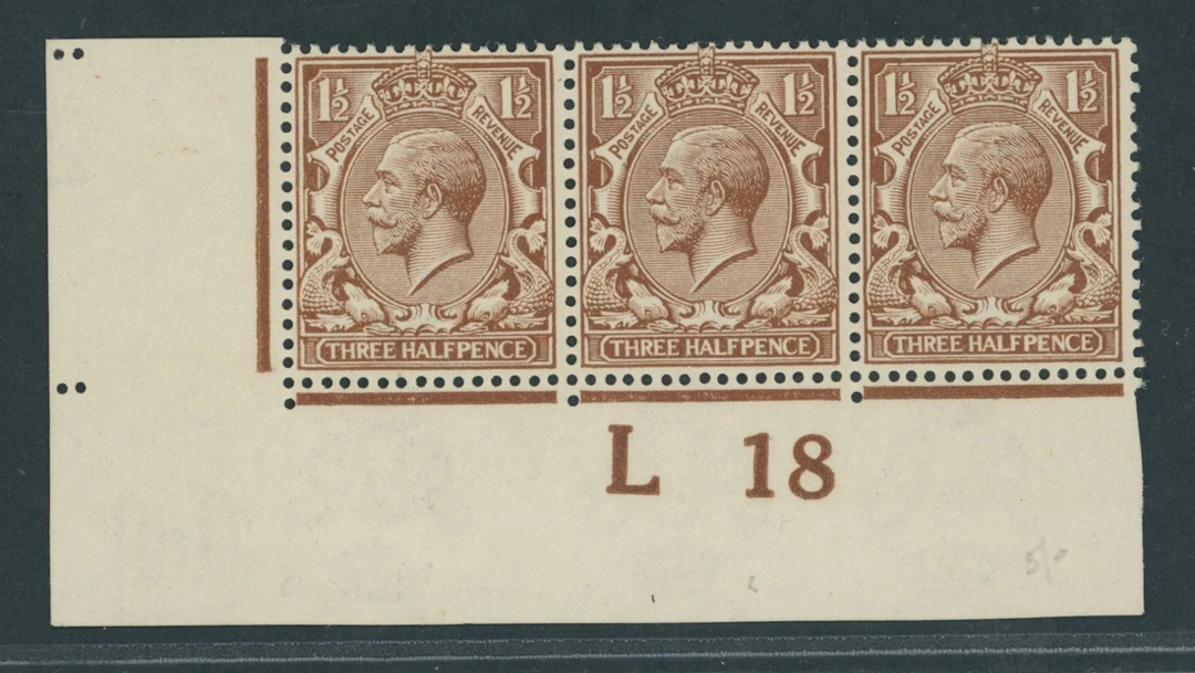 Great Britain King George V 1912-24, Watermark Simple Cypher 1½d.