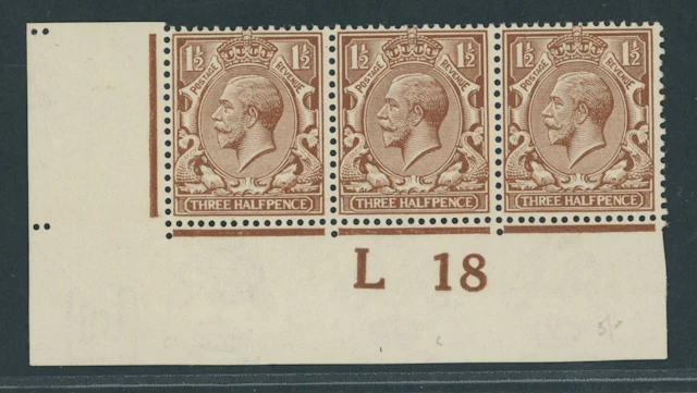 Great Britain King George V 1912-24, Watermark Simple Cypher 1½d.