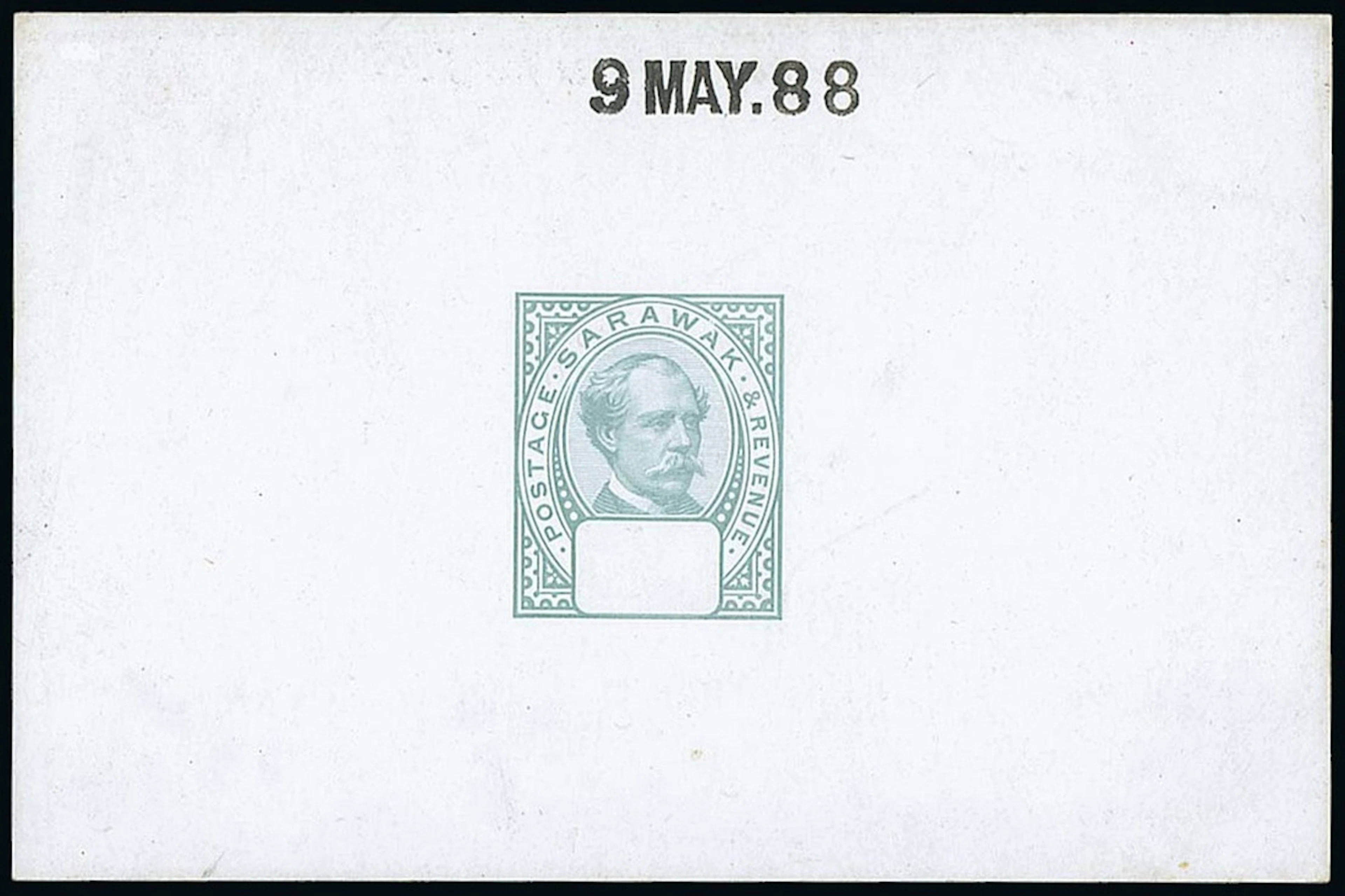 Sarawak 1888-97 "postage & revenue" Issue Die Proofs Master with blank