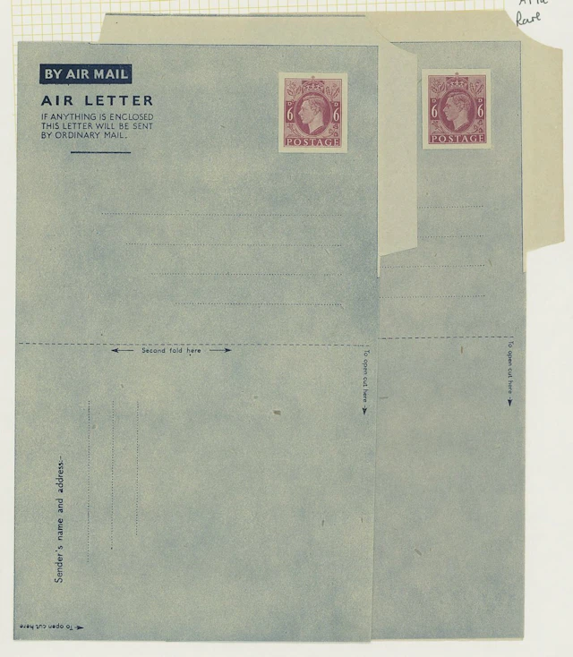 Great Britain Postal Stationery Air Letters K.G.VI collection in album