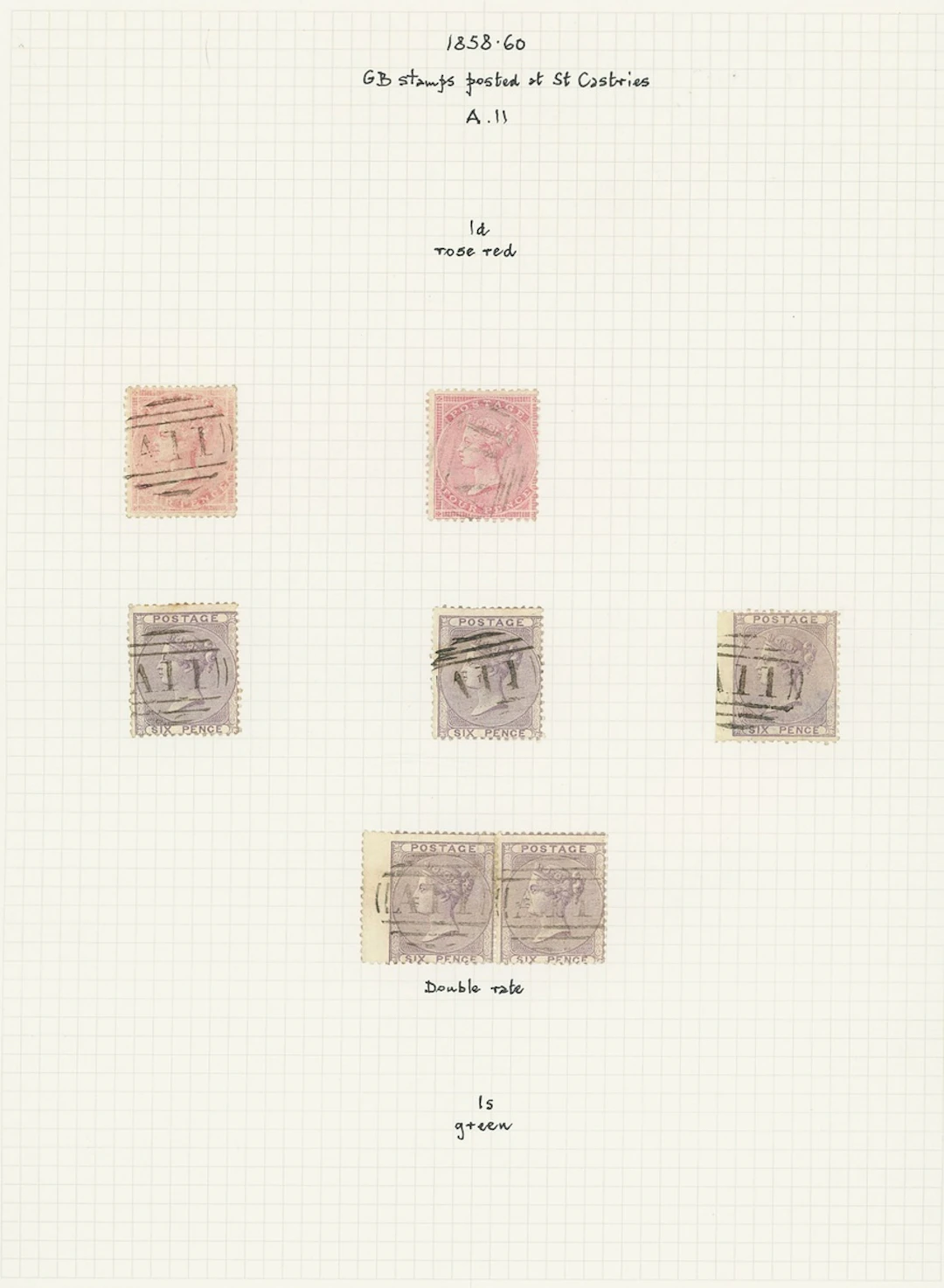 St. Lucia Great Britain used in St. Lucia 4d. rose (2, one, a little