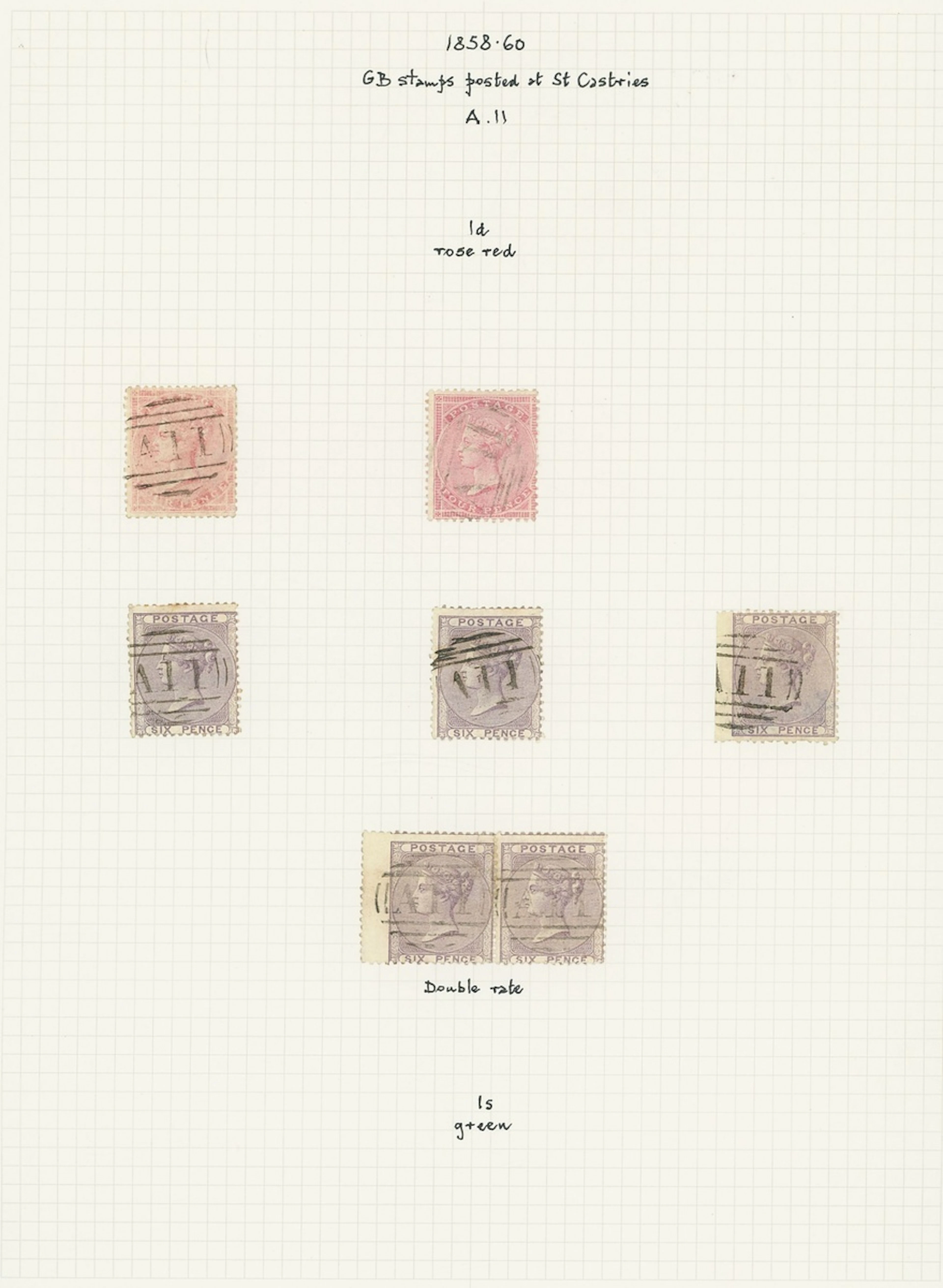 St. Lucia Great Britain used in St. Lucia 4d. rose (2, one, a little